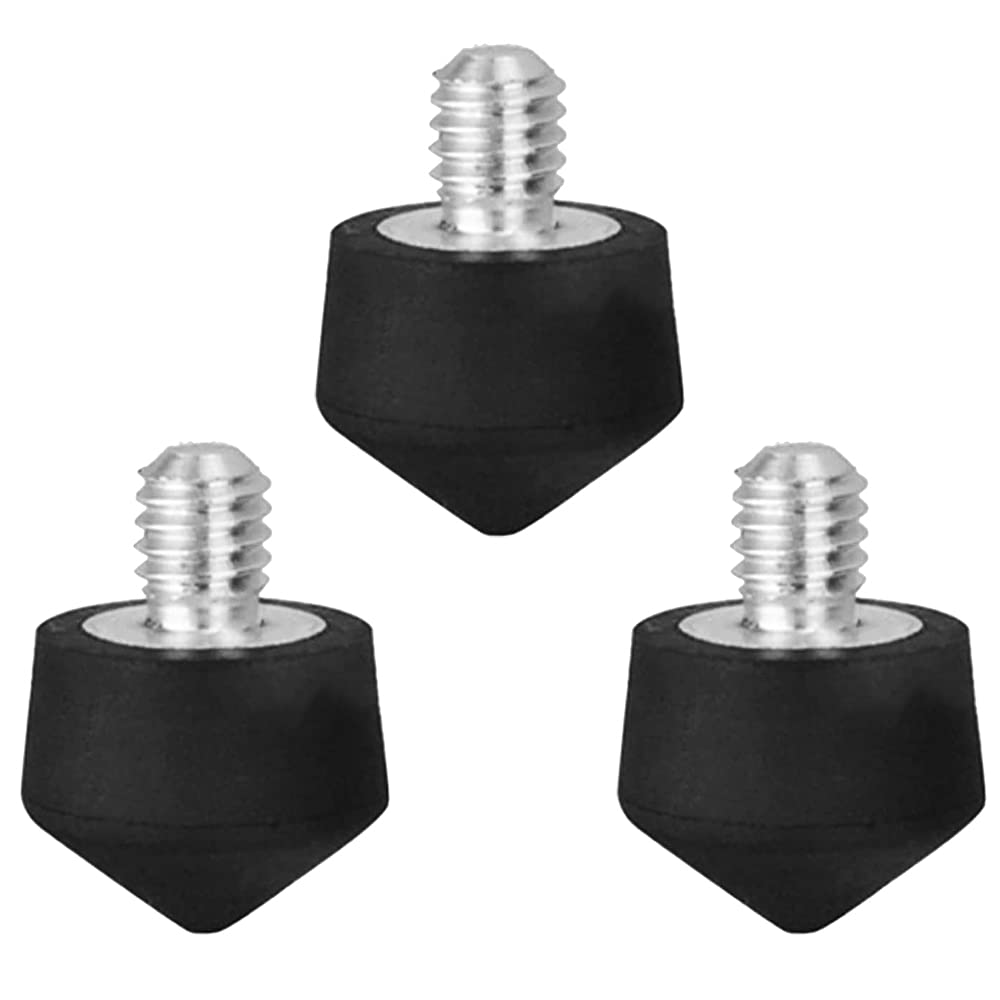 Foto&Tech 3 Pieces Universal Anti Slip Rubber Tripod Feet Compatible With Benro Gitzo Induro Kingjoy Manfrotto, Thread Tripod Foot Replacement For Smooth And Uneven Surfaces (M8)