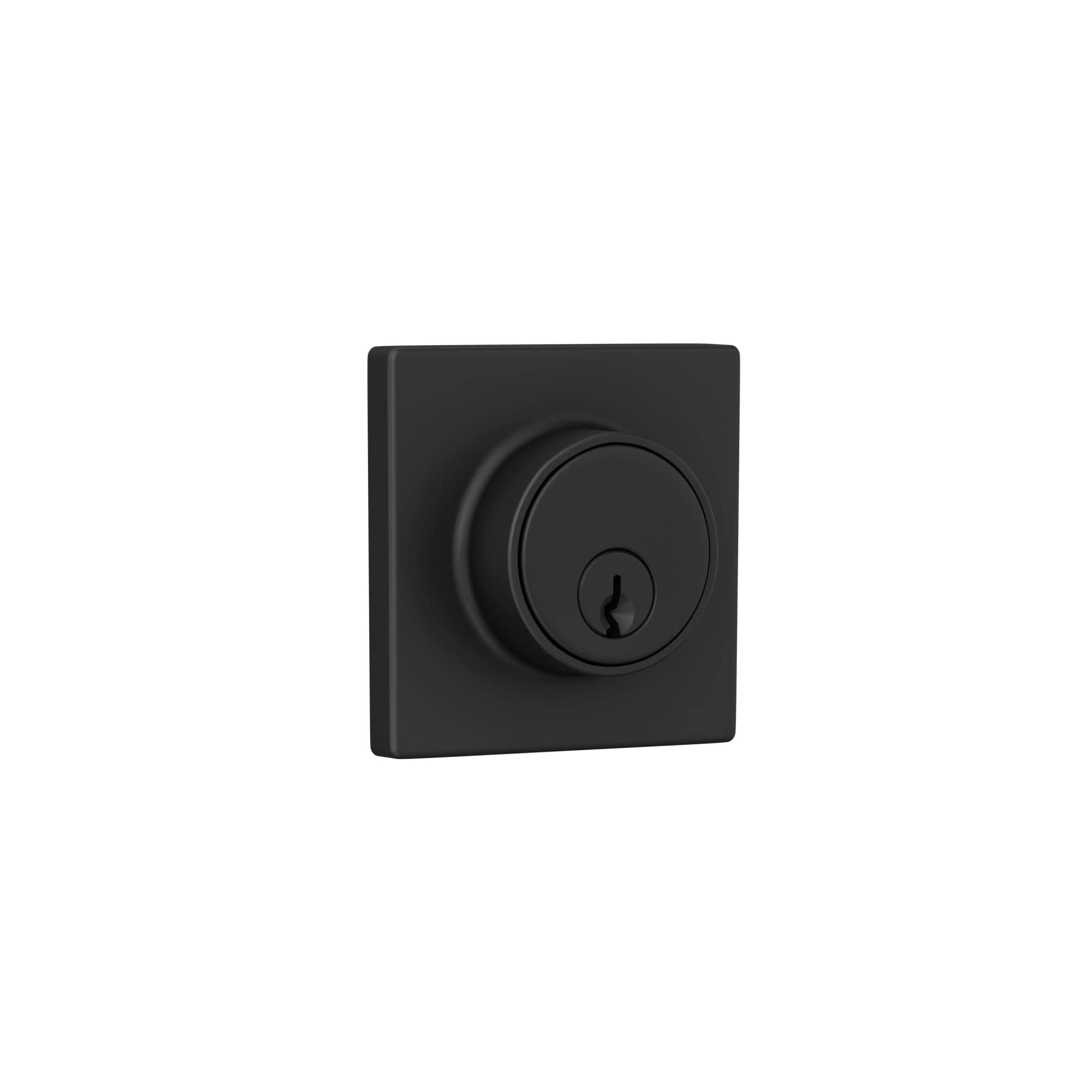 Lock Scout Deadbolt With Square Trim, Keyed 1 Side, Matte Black Finish