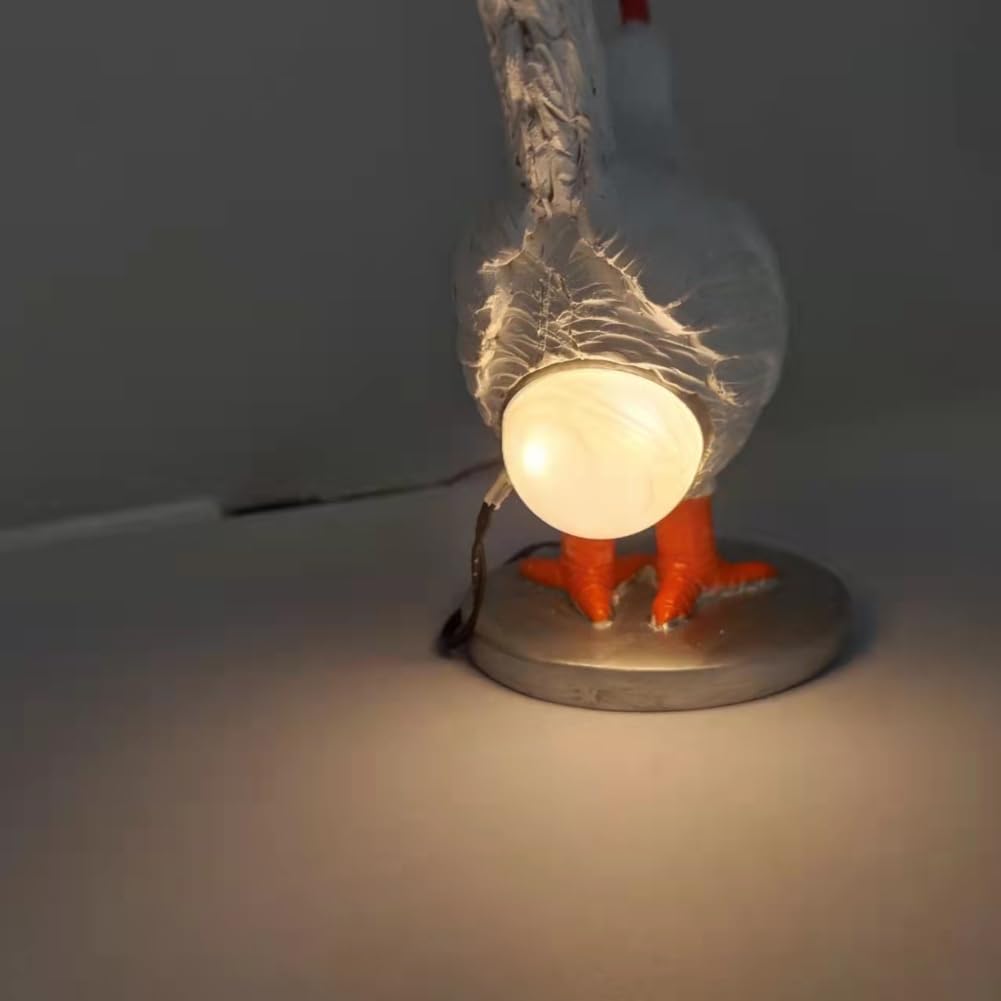 Homfanseec 3D Chicken Butt Table Lamp - Lifelike Chicken Egg Night Light, Warm Glow Decor For Birthday, Christmas