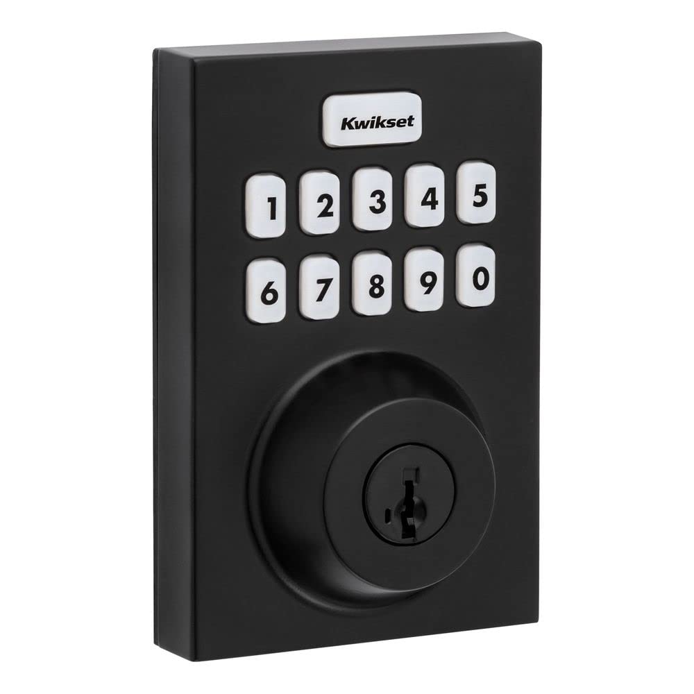 Kwikset Home Connect 620 Smart Lock Deadbolt With Z-Wave Technology, Works With Ring Alarm, Samsung Smartthings And More, Z-Wave Hub Required, Contemporary Design In Matte Black