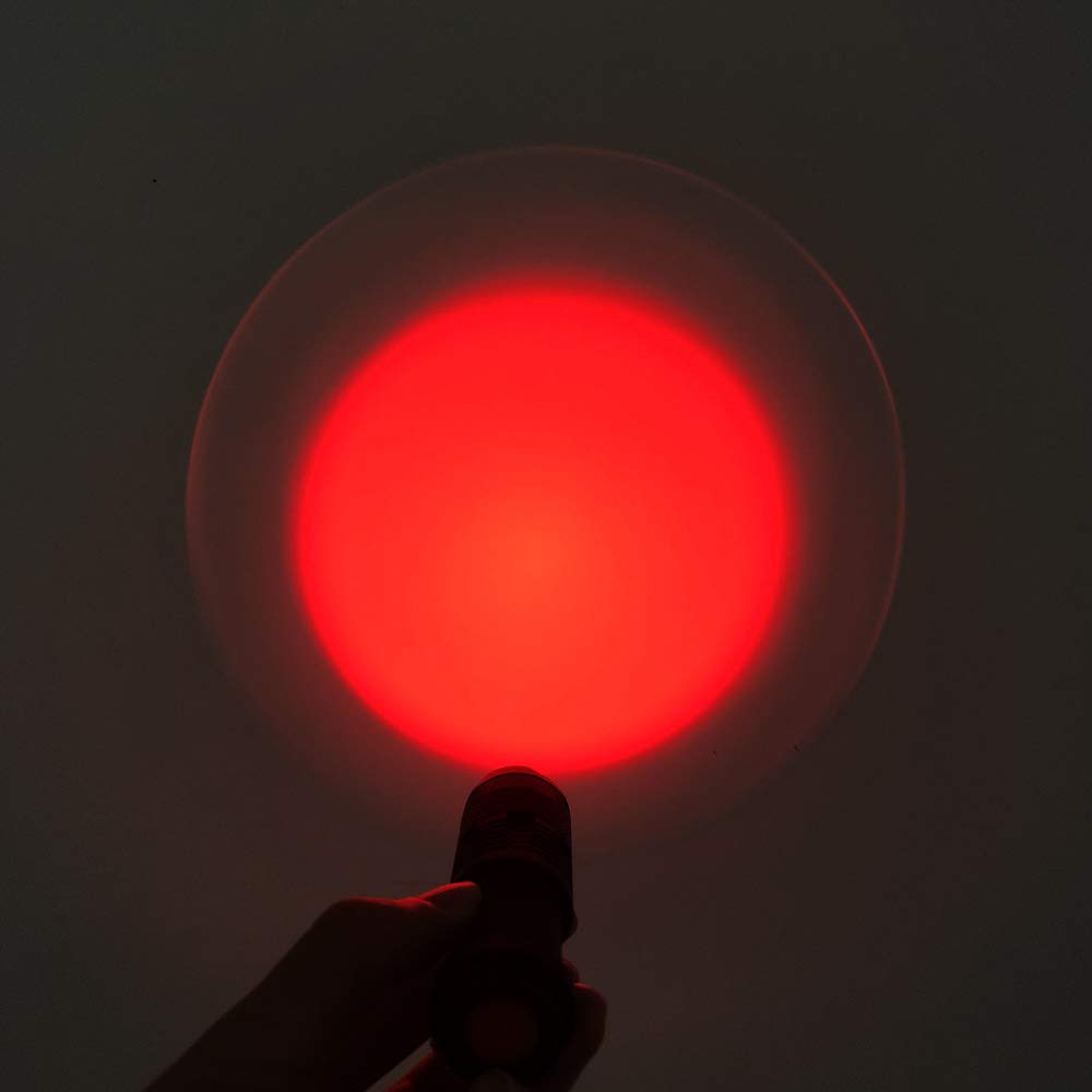 Aukvi High Power Red Light Flashlight,Mini Red Flashlight,Single Mode Red Led Flashlight, Zoomable Red Light Torch For Astronomy Aviation Night Observation
