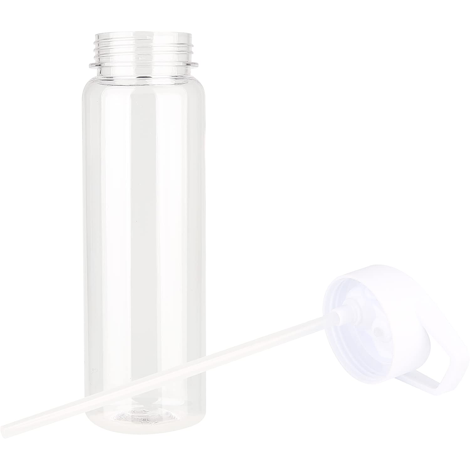 Tritan Clear Water Bottle With Straw  No Markings 24 Oz Sports Water Bottle  Leak Proof