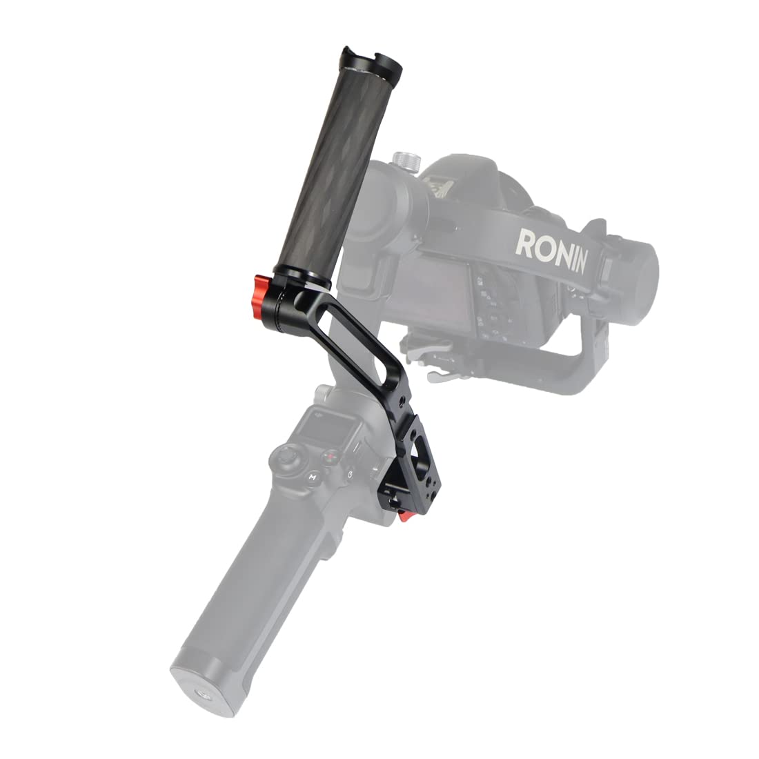 Novelgoal Carbon Fiber L Bracket Handle Grip With Foldable Cold Shoe Mount Compatible With Dji Ronin Rs2 Rsc2 Mini Handheld Gimbal Stabilizer Accessory (With 1X Rail Mount)