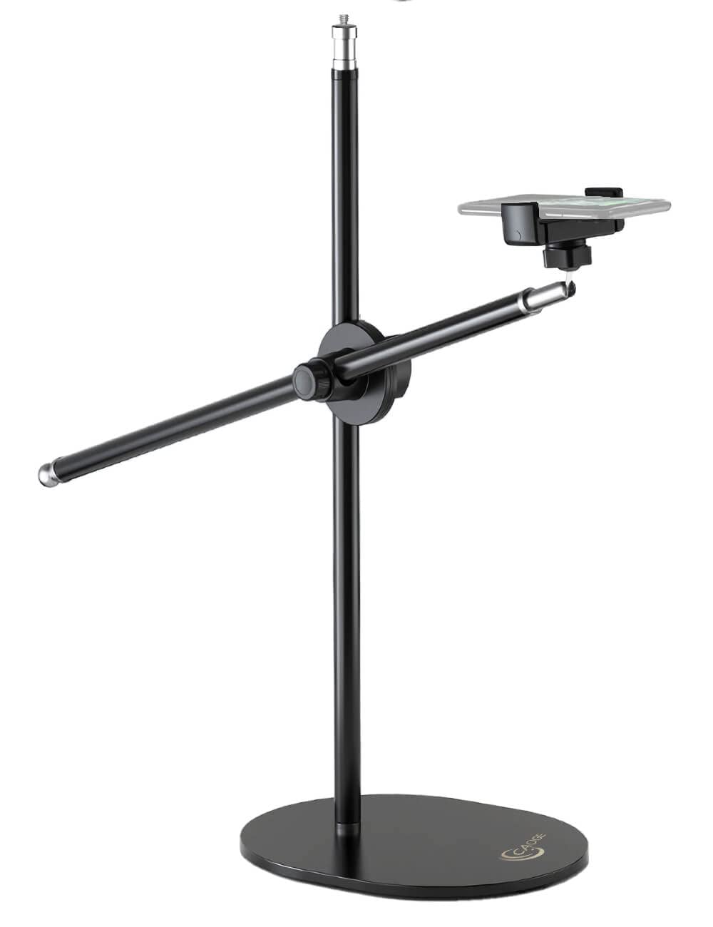 Caoge Overhead Phone Stand, Live Stand, Adjustable Tabletop Phone Mount, Phone Holder Mount 360° Rotation, Long Arm Bracket For Filming, Tiktok, Crafting, Baking, Drawings, Cooking And Recording