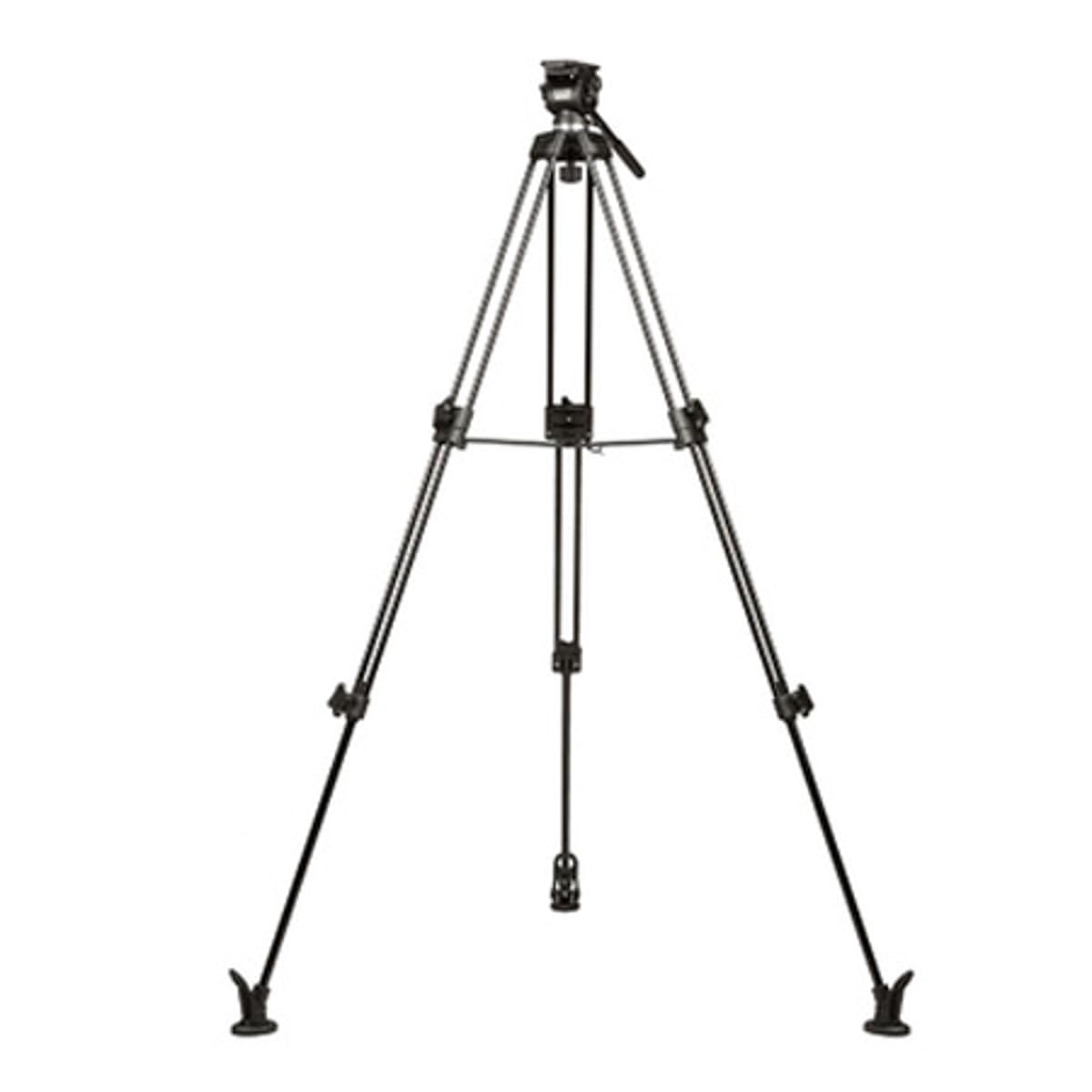 E-Image Ikan 2 Stage Aluminum Video Tripod W/ Fluid Pan/Tilt Head, Maximum Height: 63.25″, 65Mm Bowl, Variable Tilt/Drag, 11Lb Capacity (Eg01A2) - Black