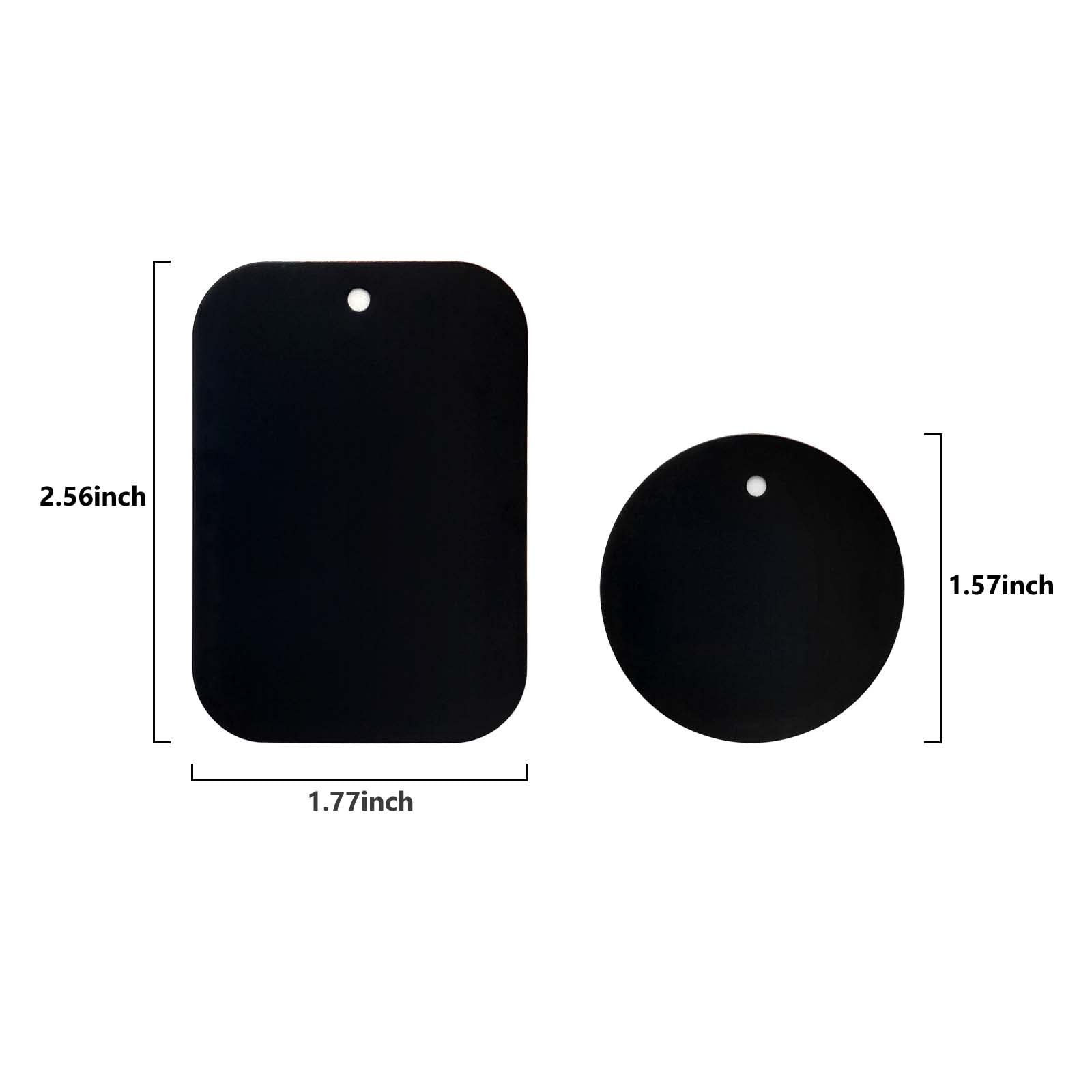 Dstelin Smartphones Metal Plate 12 Pack For Phone Car Mount Holder Cradle With 3M Adhesive (Compatible With Magnetic Mounts) - 6 Rectangle And 6 Round, Black