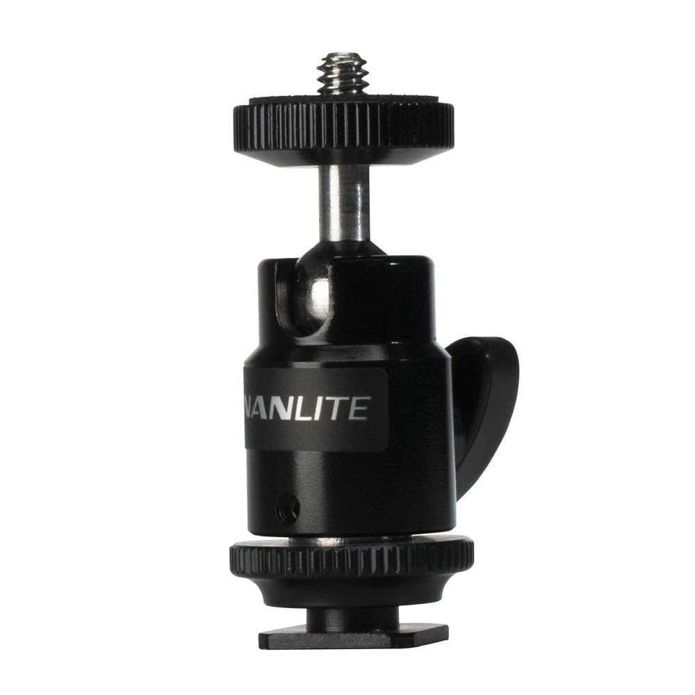 Nanlite Mini Ball Head With Hot Shoe Adapter And 1/4''-20 Mount