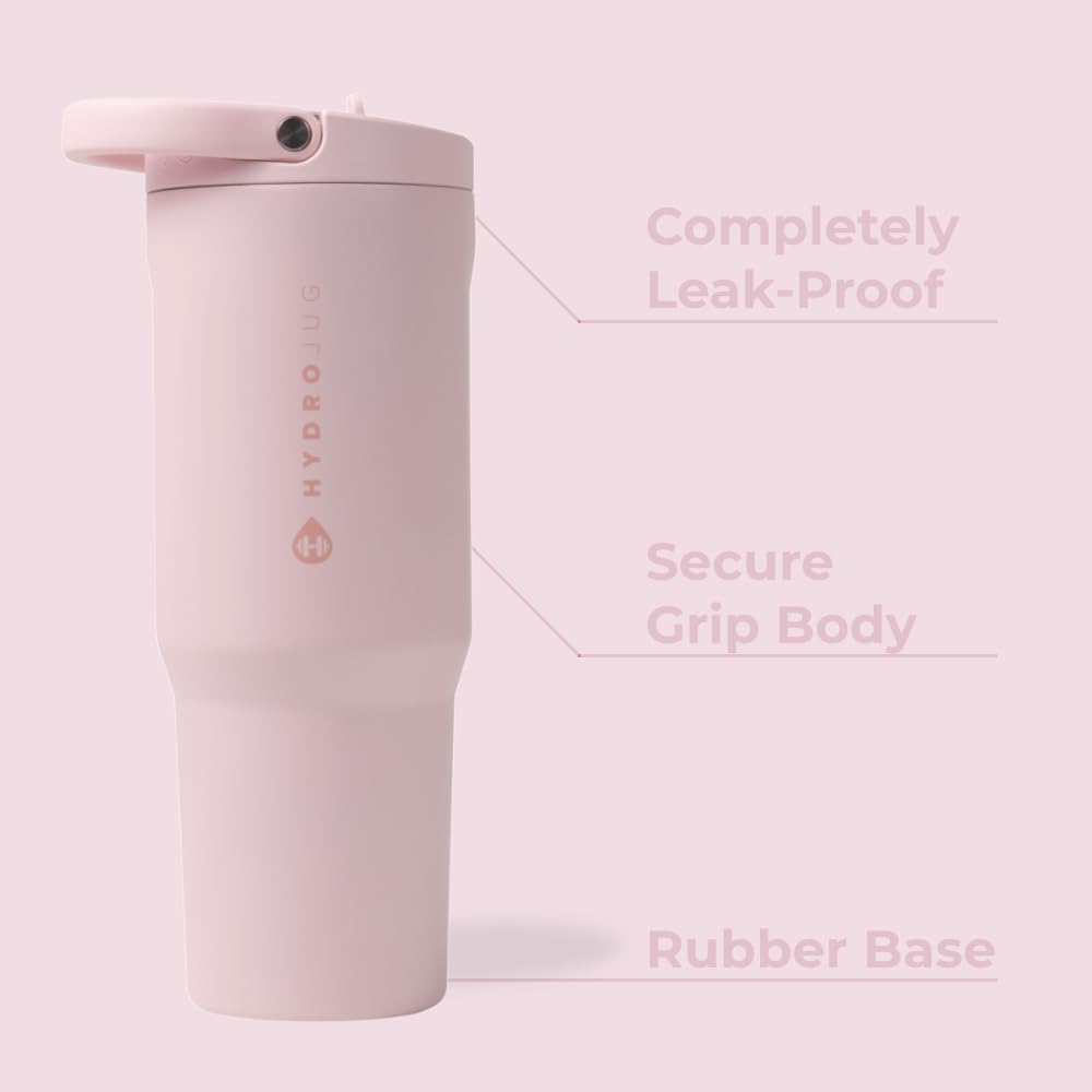 Hydrojug Sport - Stainless Steel Tumbler With Straw, Vacuum Insulated, 32Oz Leakproof Water Bottle