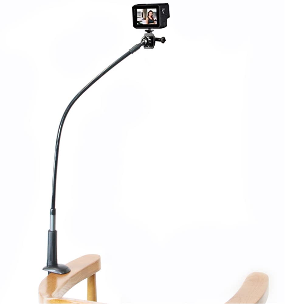 Jcwiny 30 Inch Webcam Stand Camera Mount, Thick Base Flexible Gooseneck Camera Stand Desk Webcam Mount Clamp For Logitech Webcams C930E C930 C920 C922X C922 Brio 4K C925E C615, Gopro Hero 8 7 6 5 4