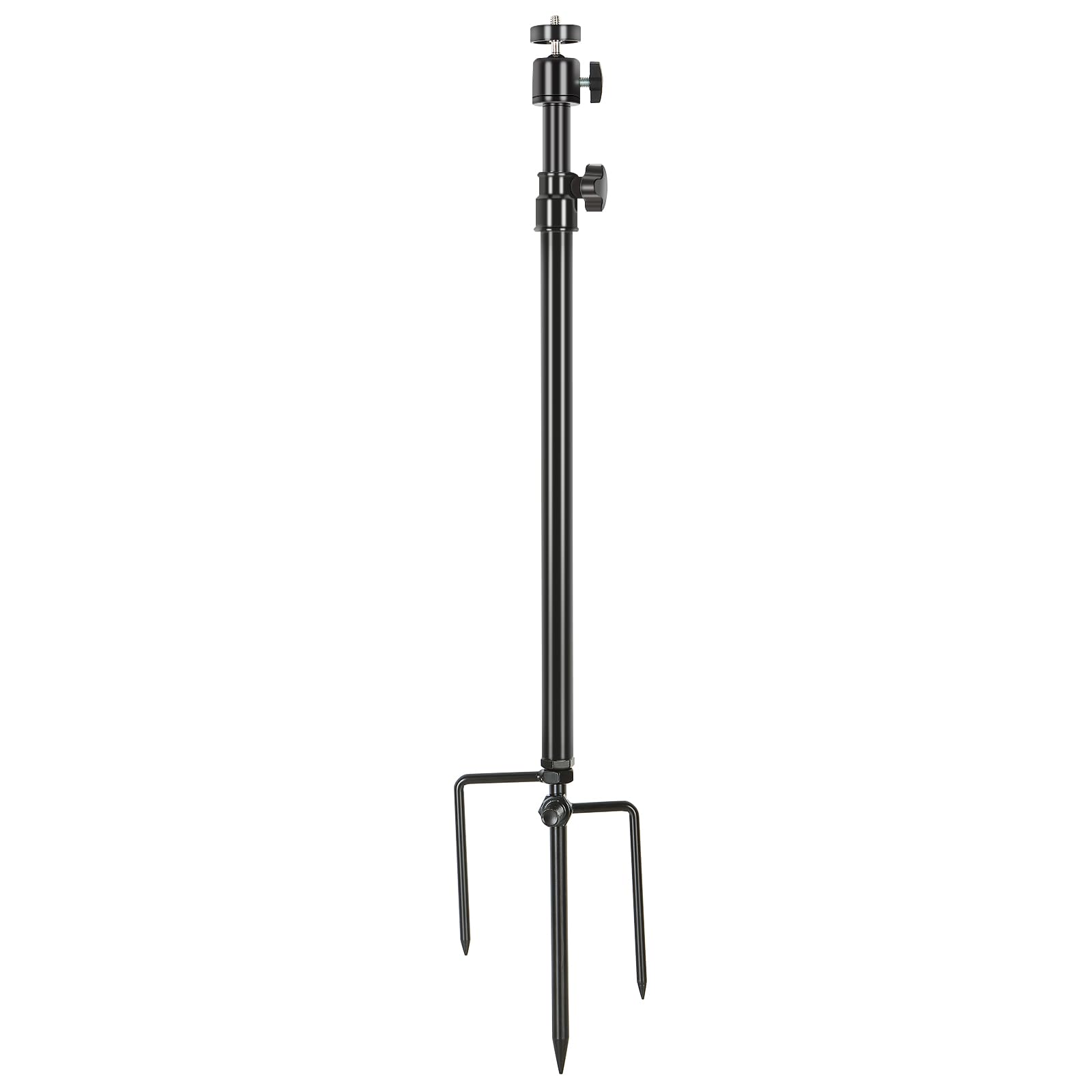 Acuxiaza Trail Camera Stand Mount Ground Holder Stainless Steel Trail Camera Mount 360-Degree Adjustable Ground Stands For Trail Cameras Solar Panels Fish Lights, Rust, Easy To Use, Black
