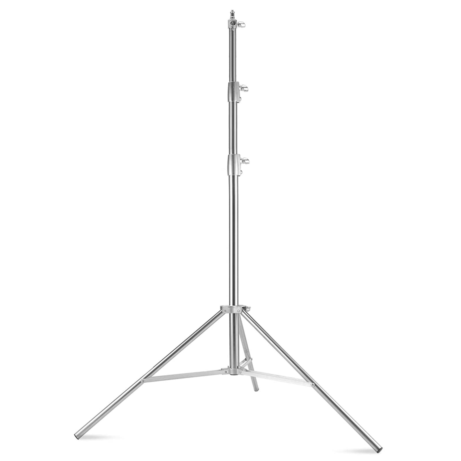 Lapgood Stainless Steel Light Stand 110 Inch/9.5Ft /2.8M, Spring Cushioned Heavy Duty Tripod Stand With 1/4-Inch To 3/8-Inch Universal Adapter For Photography Studio Monolight Reflector Portrait