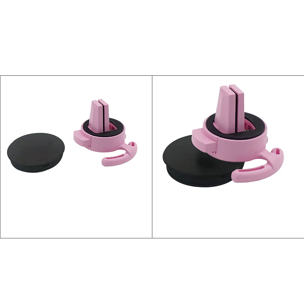 Homefox Car Vent Mount Holder 2 Pack - Compatible With Popsocket - Car Mount Made For Pop Socket Grips Collapsible Phone Holder For Pop Mount With Secure Ac Vent Clip, Horizontal Air Vent Only (Pink)