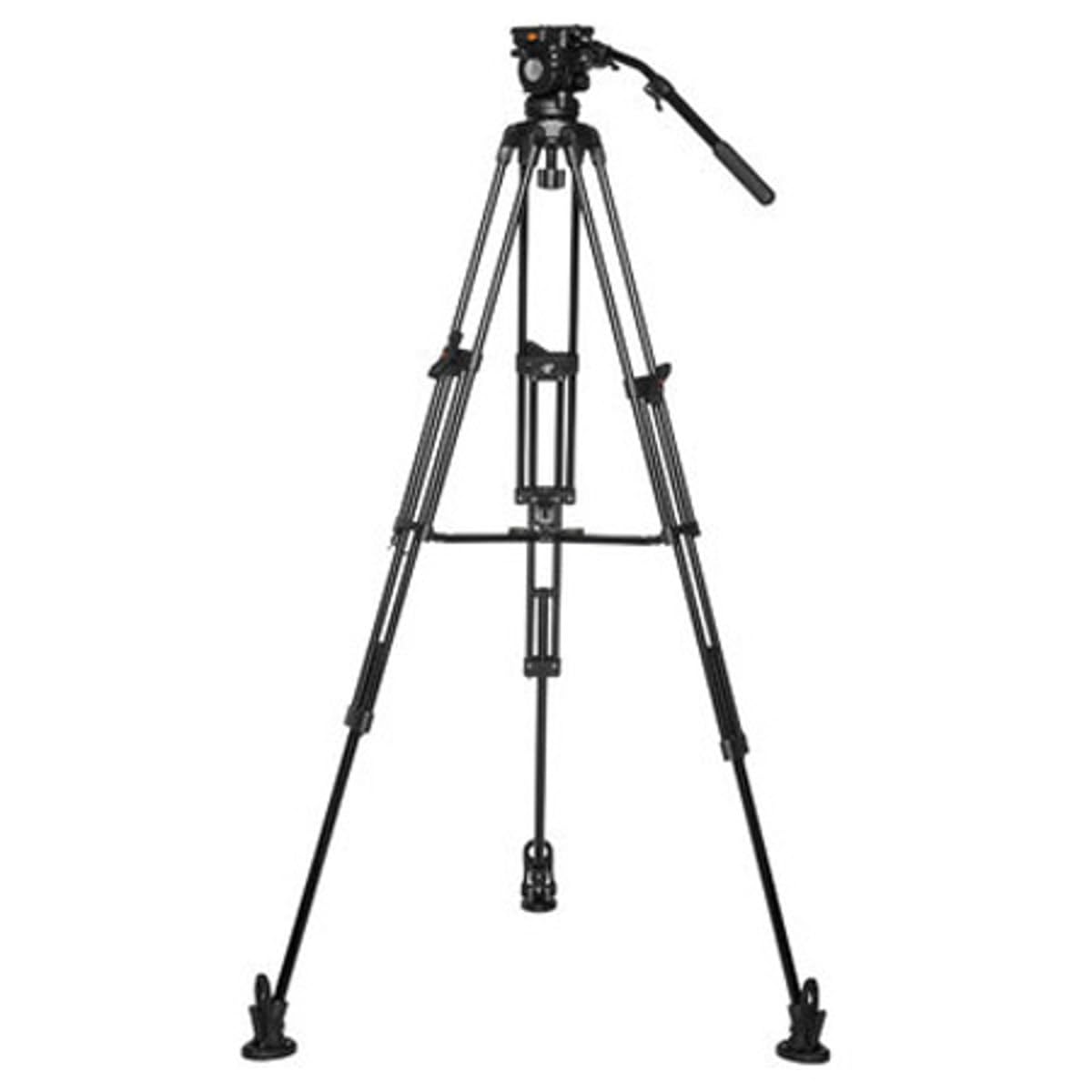 Ikan 2 Stage Aluminum Video Tripod W/ Gh05 Fluid Pan/Tilt Head, Maximum Height: 67″, 75Mm Bowl, Variable Tilt/Drag, 15.4Lb Capacity, Includes Padded Shoulder Bag (Eg05A2) - Black