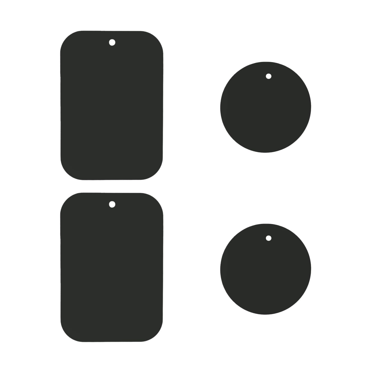 Dstelin Universal Metal Plate 4 Pack For Magnetic Phone Car Mount Holder Cradle, Compatible With All Magnetic Mounts- 2 Rectangle And 2 Round, Black