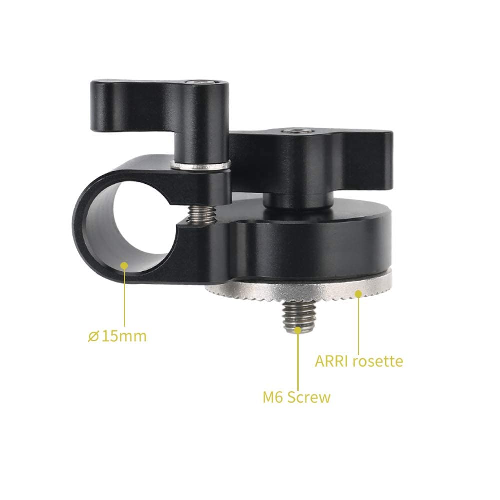 Niceyrig M6 Thread Rosette Mount To 15Mm Single Rod Clamp Compatible With Dslr Camera Rig Railblock Support System - 428