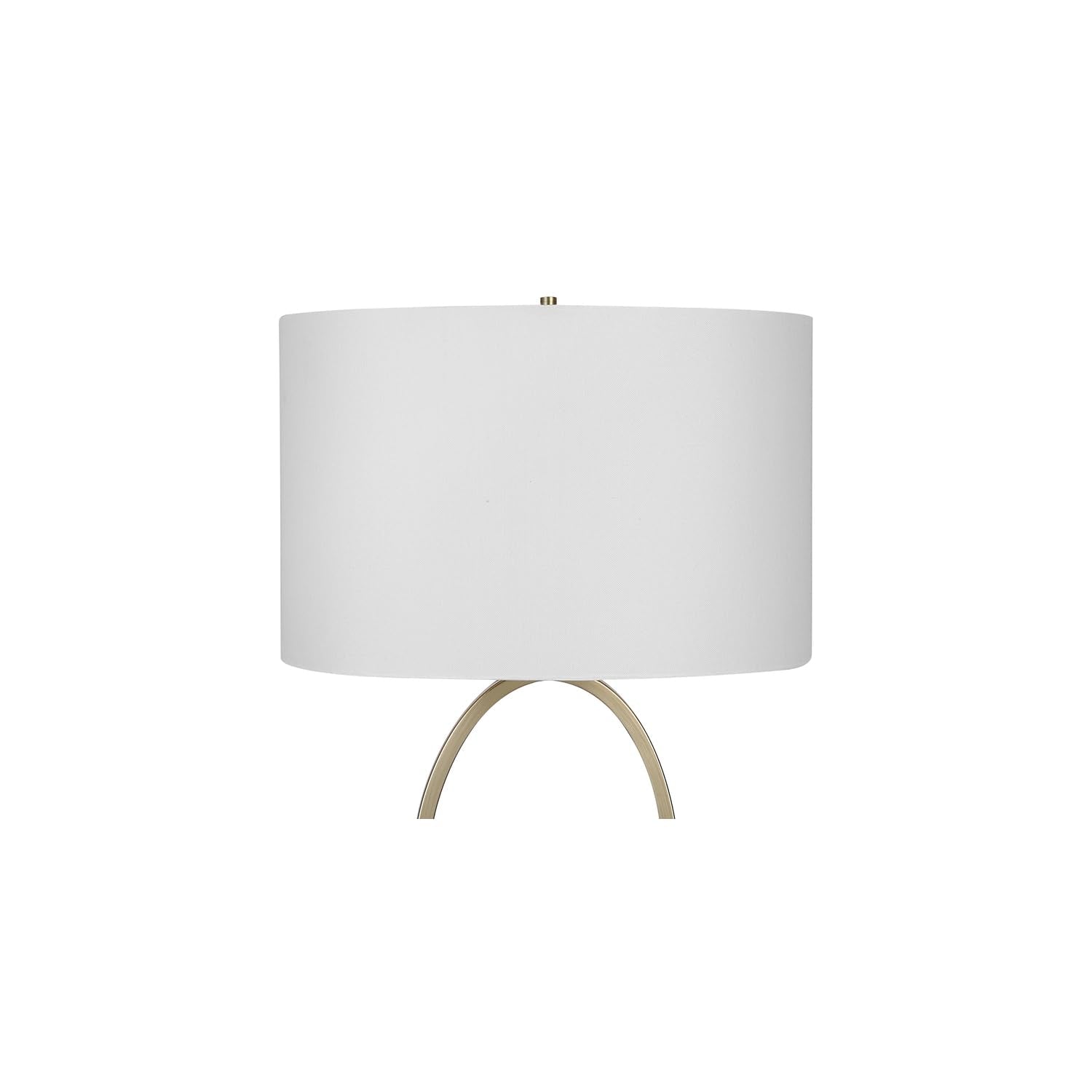 Homestock Island Interiors 11" L X 16" W X 26.5" H Metal Table Lamp With Oval Ring Design And White Drum Linen Shade In Gold
