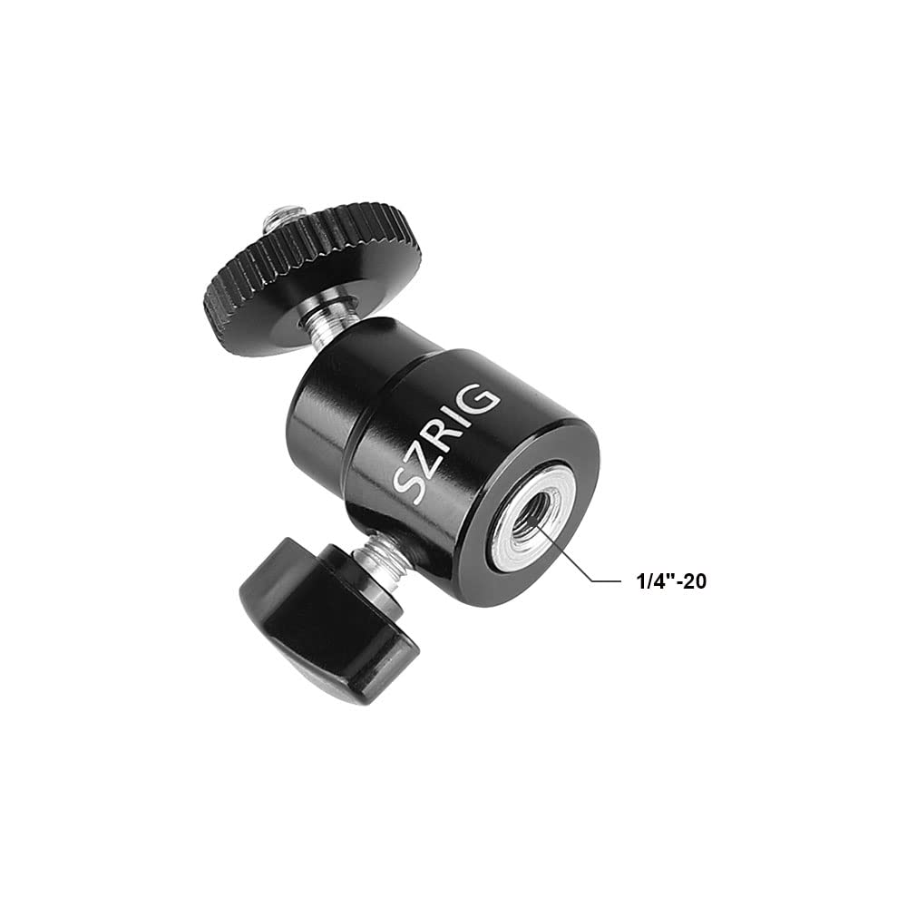 Szrig 1/4"-20 Mini Ball Head For Dslr Camera Monitor Photo Studio Accessory
