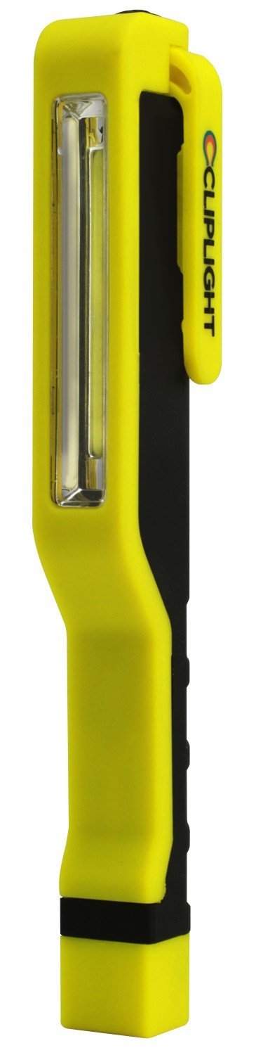 Cliplight Clipstrip 140 Lumen Led Pocket Flashlight With Magnetic Swivel Clip&Chip-On-Board Led Technology For Toolbox, Glovebox,Purse,Kitchen Drawer & Survival Kit, Batteries Included,Black & Yellow