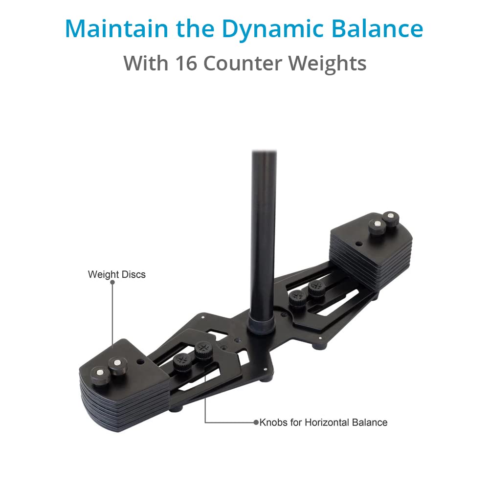 Flycam Hd-3000 Telescopic Handheld Stabilizer W/Arm Brace For Video Cameras. Micro Balancing, Smooth Operations & Ergonomic Arm Support.  Unico Quick Release & Table Clamp + Bag (Flcm-Hd-3-Ab-Qt)