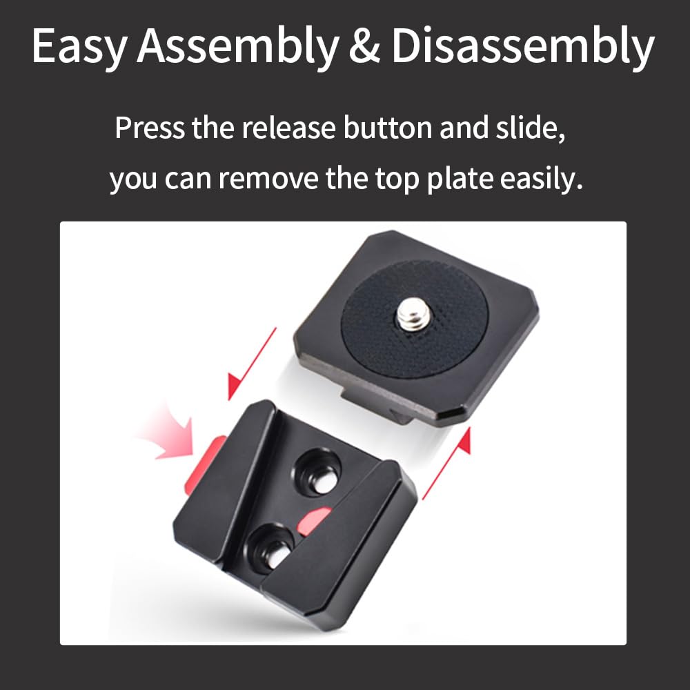 Jafuqaw Quick Release Plate For Camera & Tripod, Gimbal, Monopod, Stabilizer/Video Light & Light Stands V Shape Slide Plate