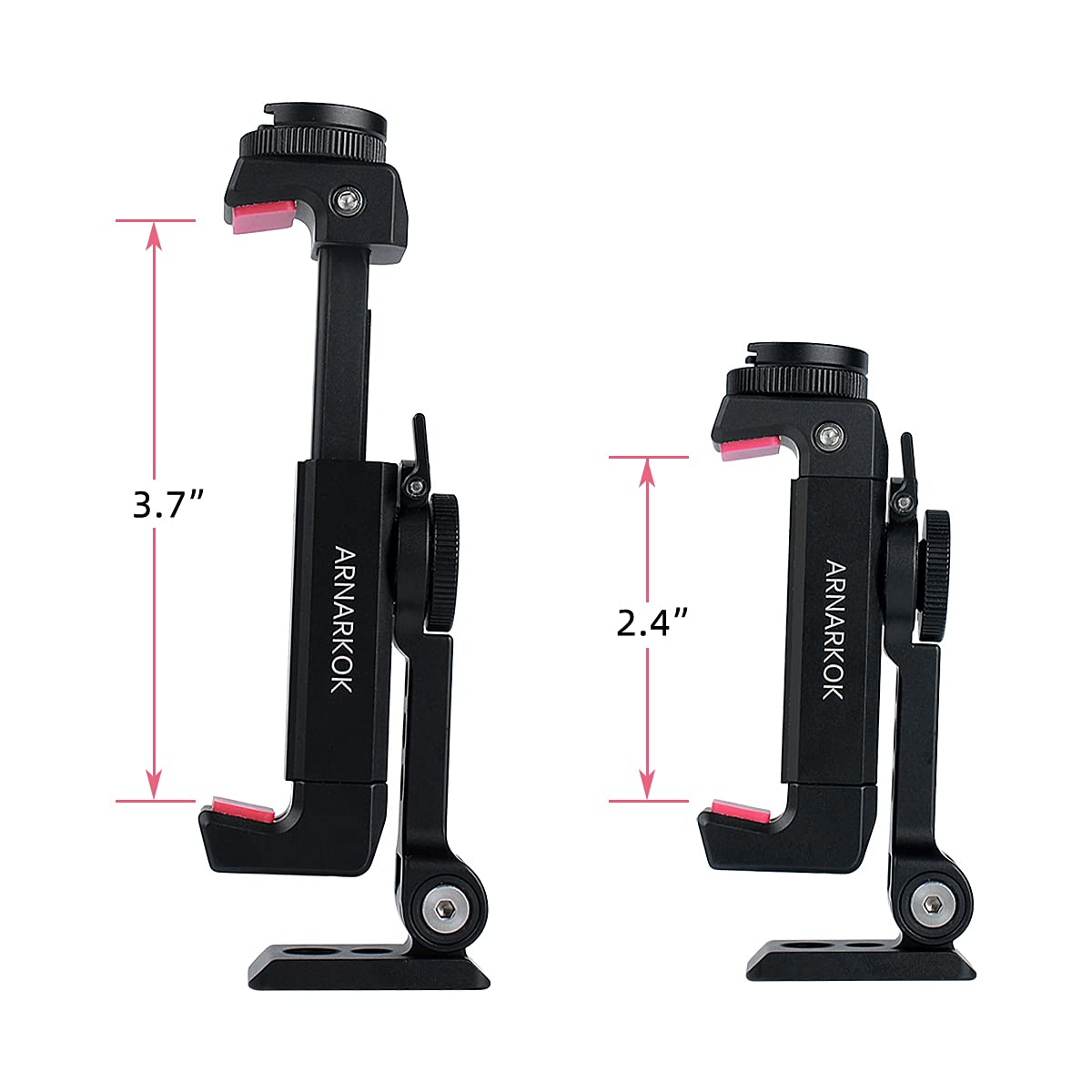 Arnarkok Metal Phone Tripod Mount W Rotatable Cold Shoe,Compatible With Iphone Tripod Adapter, Cell Phone Mount Holder,Hot Video Vlogging Rig