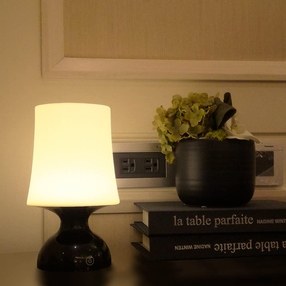 Riverlux Led Mood Light,Black And White Lamp,Nordic Style Table Lamp,Minimalist Desk Lamp,Nursery Night Light,Battery Operated Table Lamp,Children Bedside , Portable Led Lamp