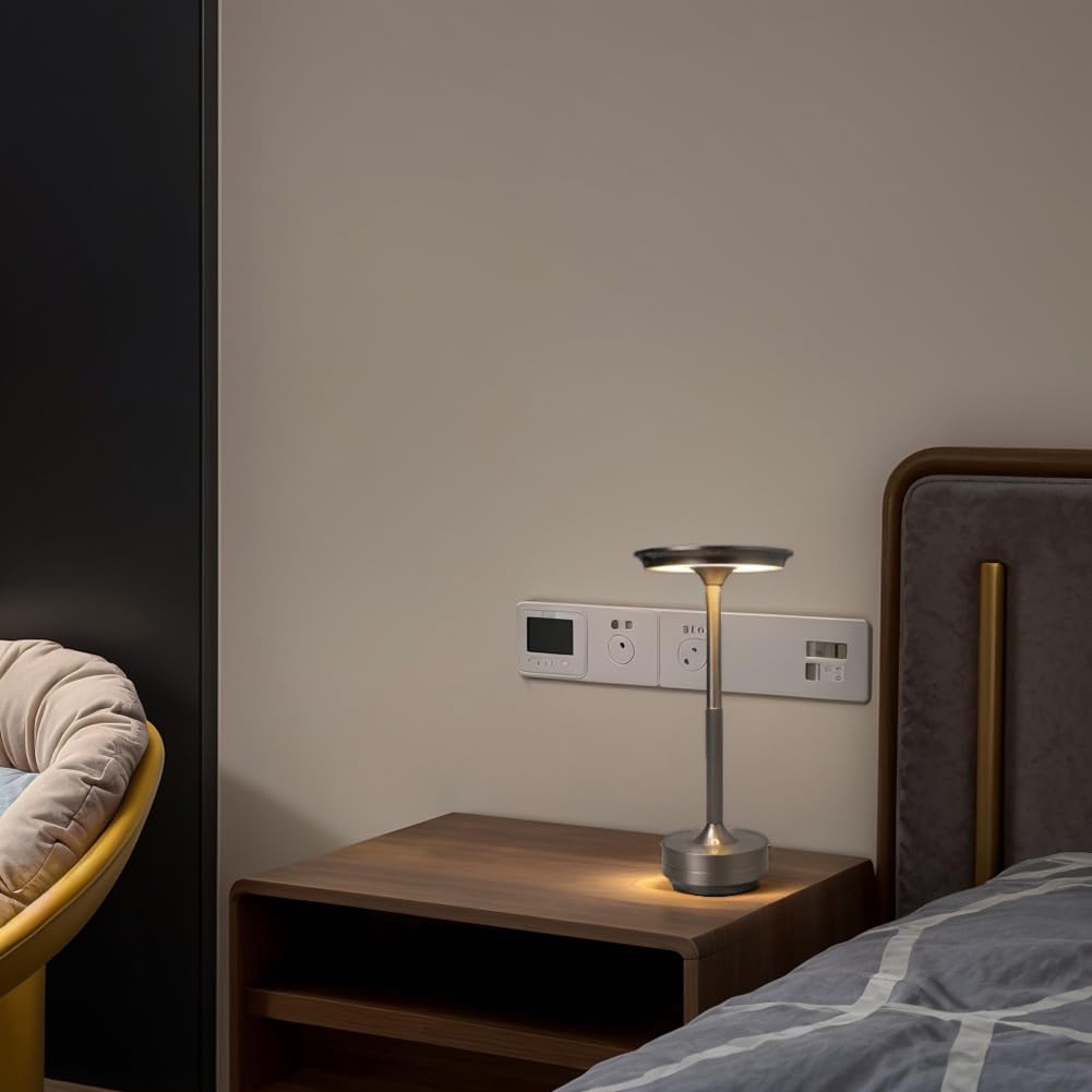 Bomkra Vueeze Ecolume Table Lamp, Ecolume Light, Vueeze Cordless Lamp, Rechargeable Vianys Ecolume, Vueeze Bedside Lamp, Portable Outdoor Dining Table Light (Grey)