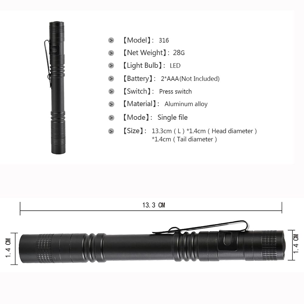 Mviocs 10 Pieces Mini Small Led Flashlight Handheld Pen Light Flashlights With Clip Led Pen Pocket Light Torch For Camping Outdoor Home