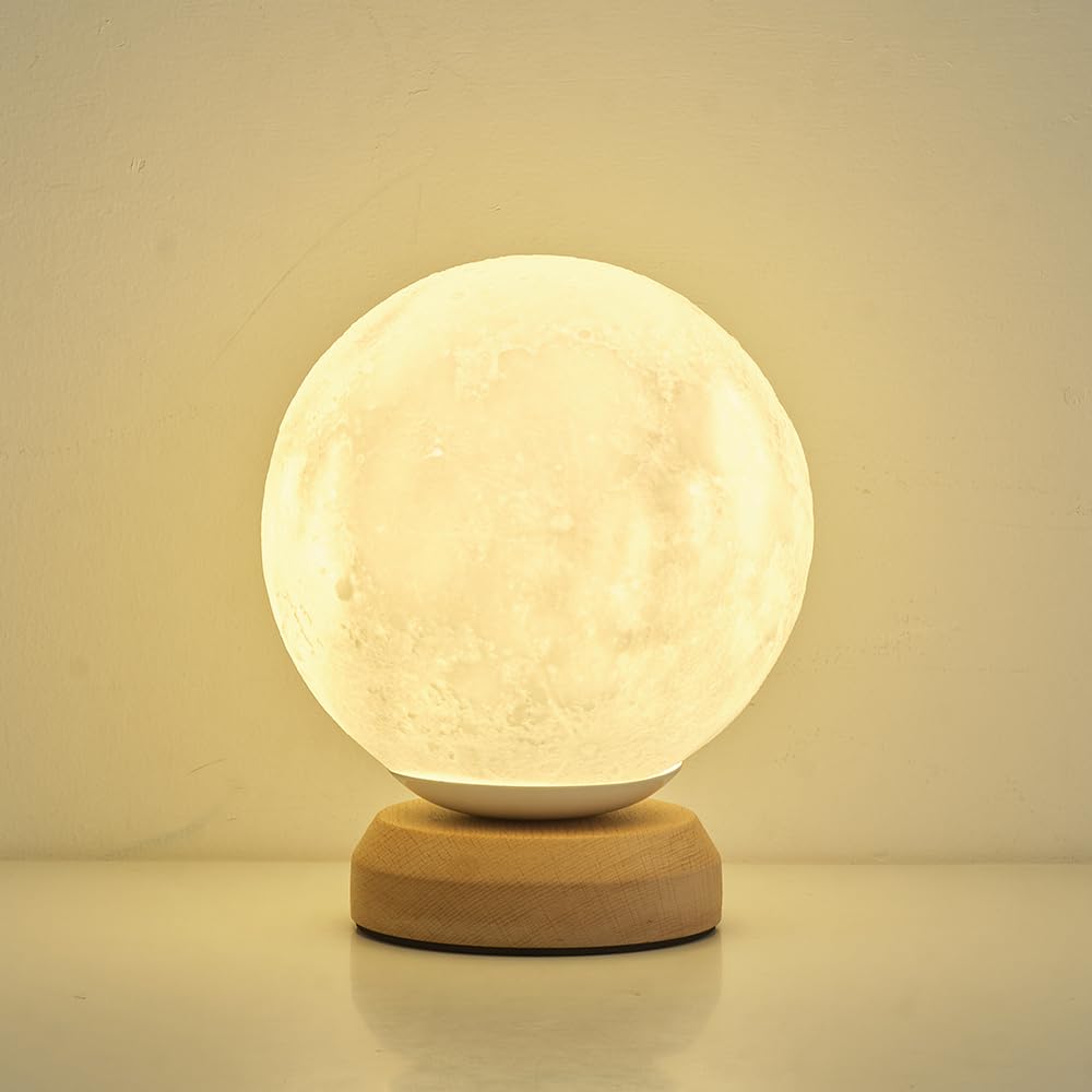 Anlaibo Moon Lamp , 3-Color Temperature Lamp,Bedroom Bedside Night Lights, Dimmable Led Lighting, Table Lamps For Living Room Officecreative Home Decor,Valentines For Her Him Kids Women Men Birthday