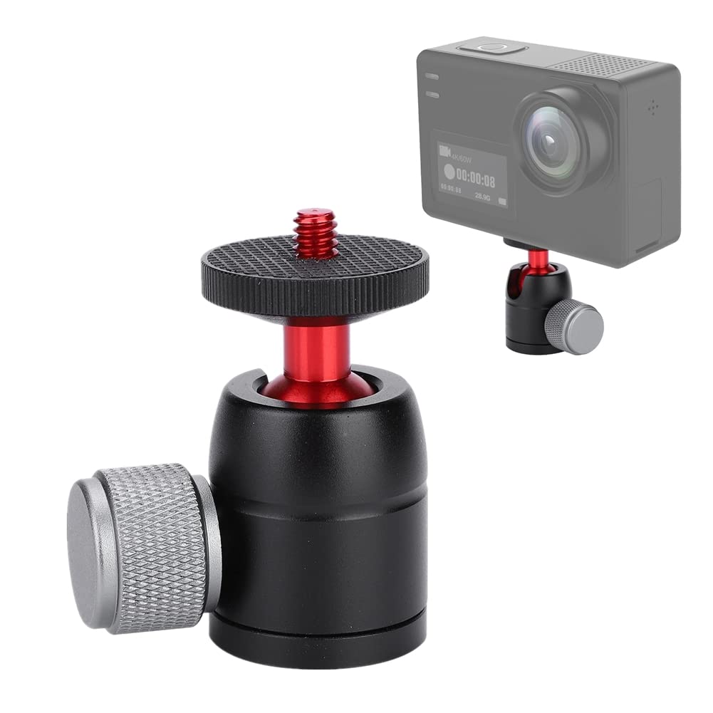 Oumij Tripod Ball Head Mini Aluminum Alloy 360° Swivel Ball Head With 1/4" Screw Mount With 3/8'' To 1/4'' Adapter For Tripod, Monopod, Dslr Camera