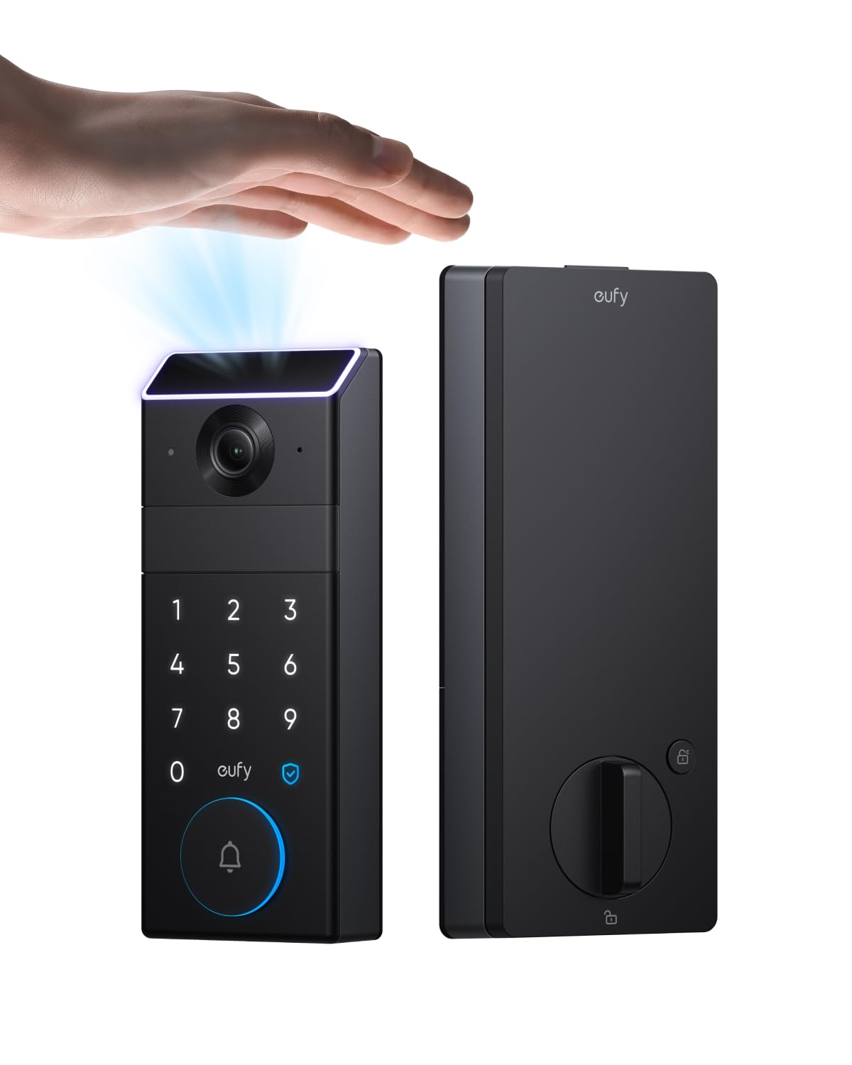 Eufy Security Eufy Familock S3, Palm Vein Recognition Wi-Fi Smart Lock, 3-In-1 Keyless Entry, Security Electronic Deadbolt For Front Door, Ansi/Bhma Grade 1, Auto Lock, Voice Control, Ip65 Waterproof