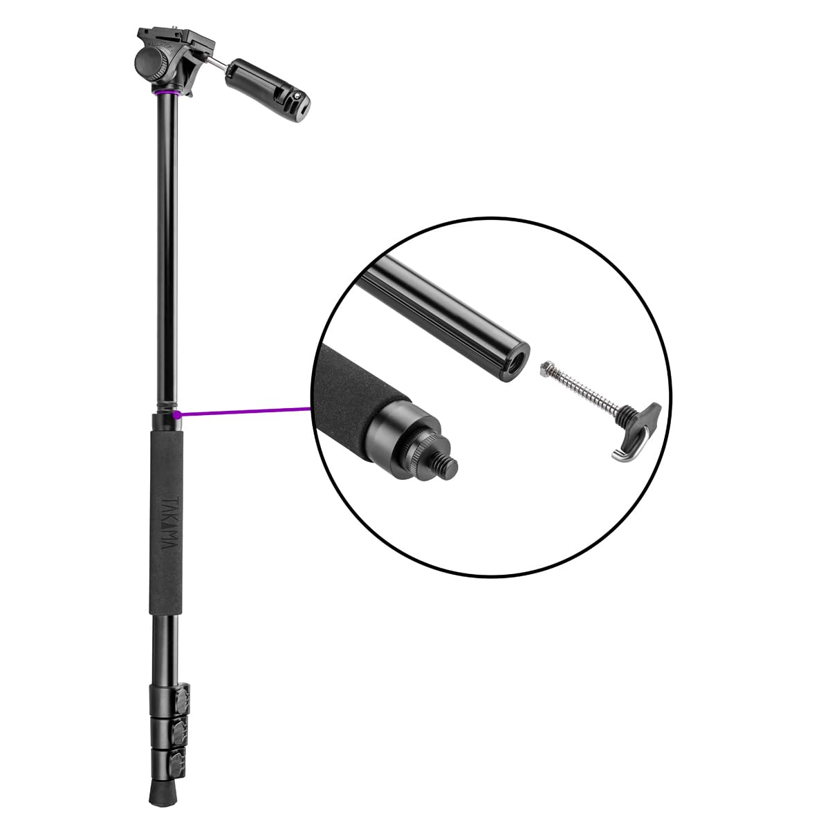 Takama Flip-Zip Tripod Monopod Kit, For Camera Andsmartphone With Mount Head And Lightweight Compact Bag For Multi-Functional Photo, Video And Phone Photography