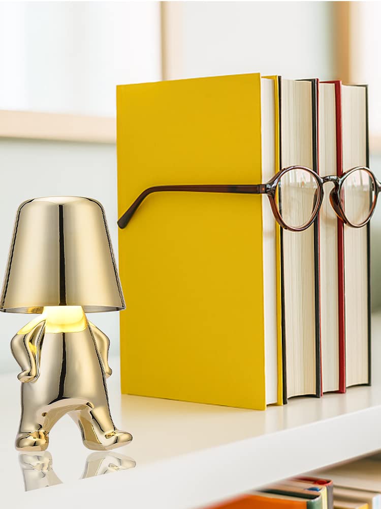 Pergar Bedside Touch Control Table Lamp Collection, Gold Decor Thinker Statue Led Table Lamp With Usb Port, 3 Way Dimmable Modern Night Light Nightstand Lamp For Home Office(#1)