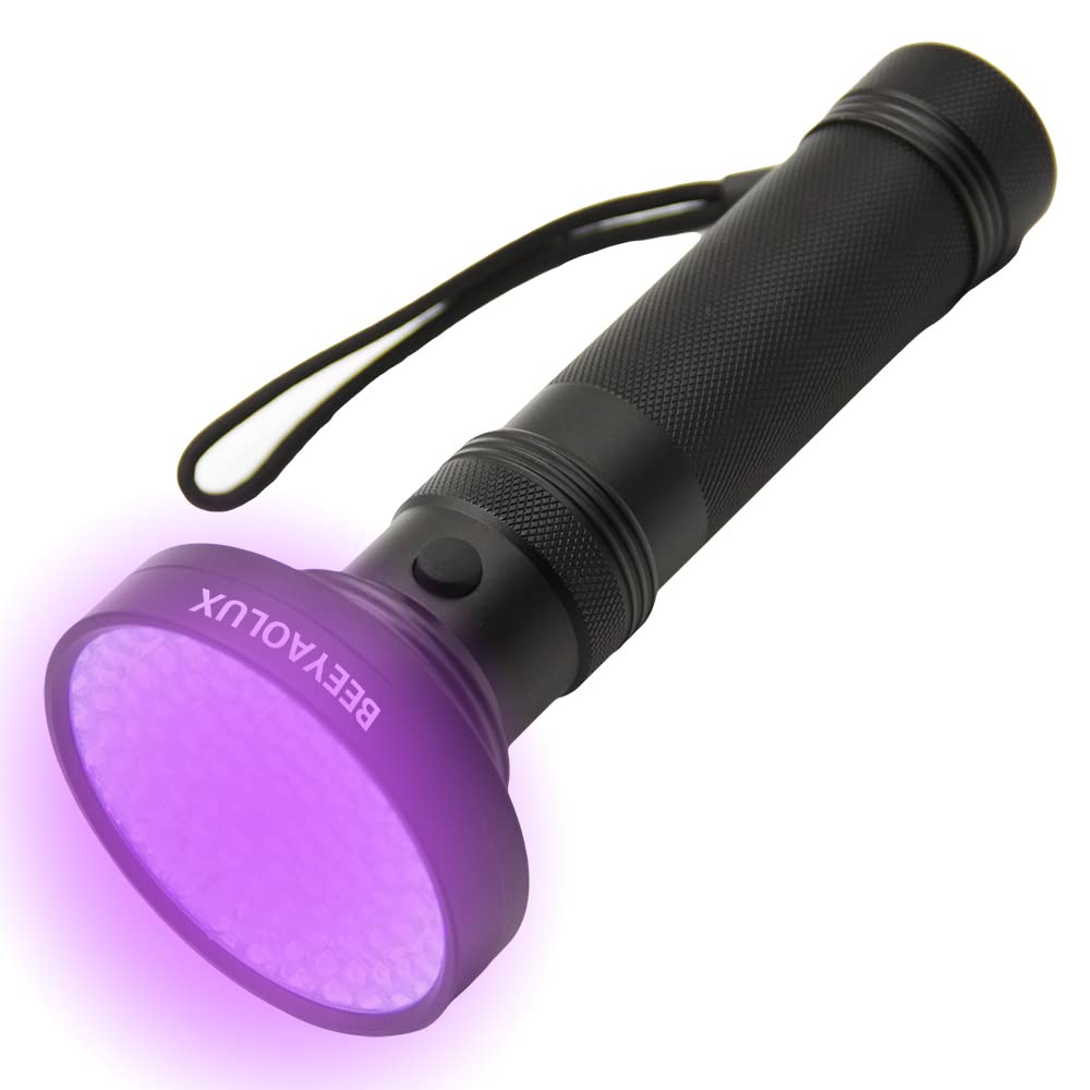Beeyaolux Uv Black Light Flashlight, 100 Led #1 Uv Light For Home & Hotel Inspection, Pet Urine & Stains - Ultra Intensity 18W 385-395Nm Leds Spot Counterfeit Money, Leaks, Fissure,Scorpions