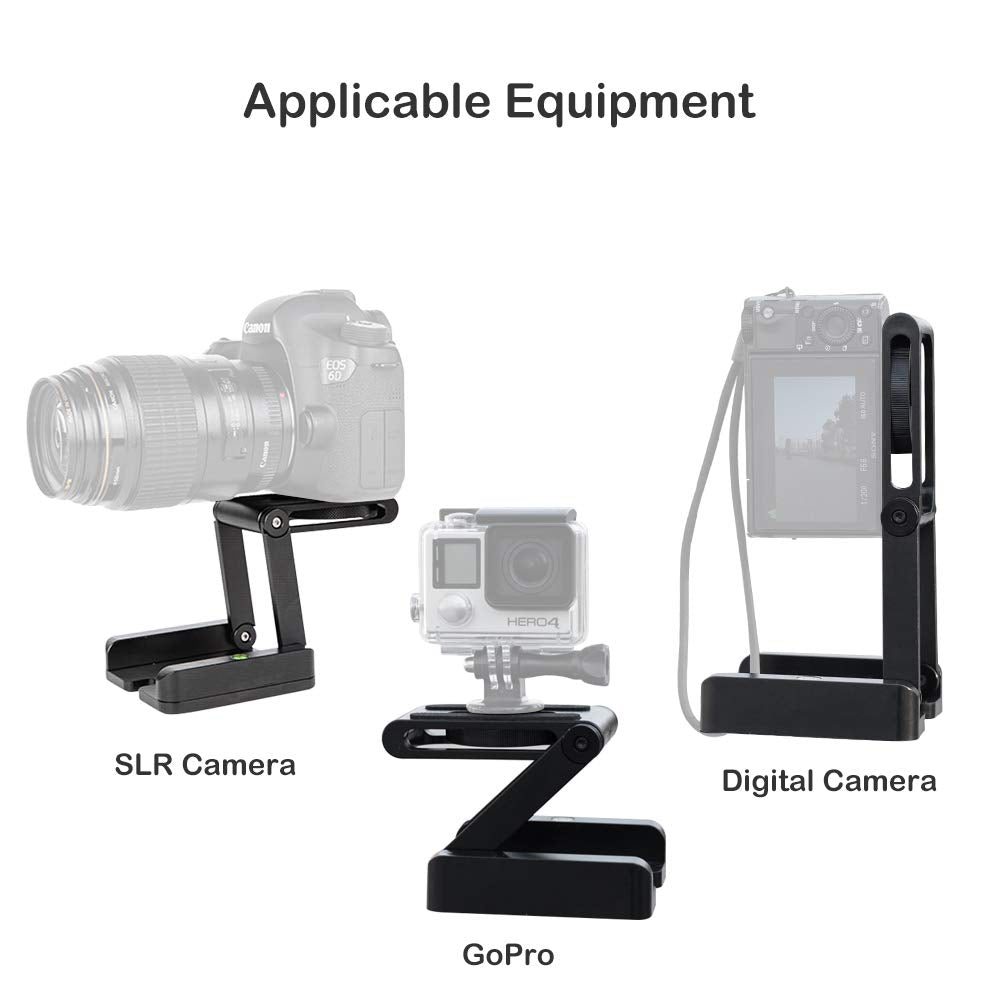 Lhiabnn Multi-Angle Z Folding Flex Tilt Head Universal Quick Release Plate Camera Desktop Stand Mount Tripod For Camera Or Phone