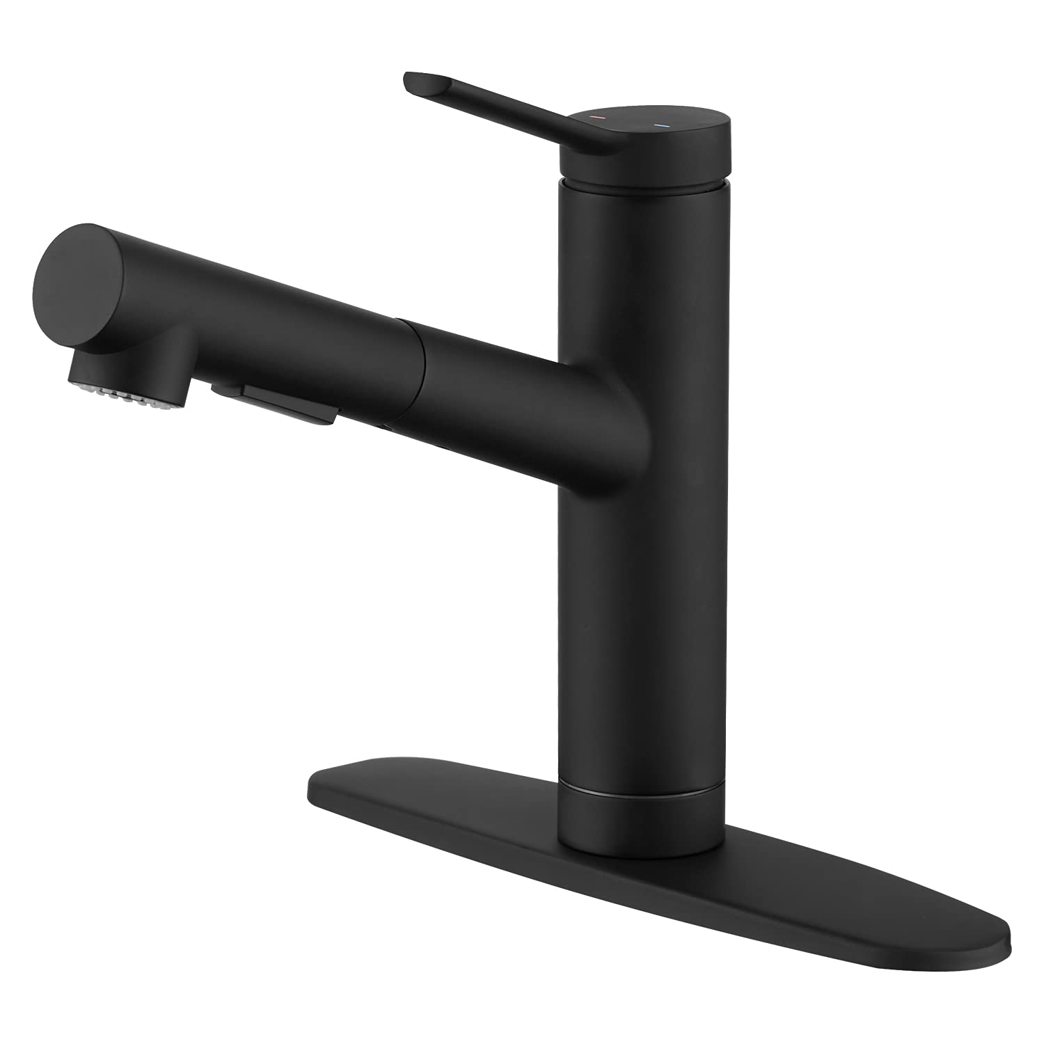 Crea Kitchen Faucets,Bar Sink Faucet,Black Kitchen Sink Faucet Pull Out Sprayer Utility Prep Wet Faucet Small Single Handle Hole Faucet,Commercial Modern Rv Sink Low Arc Faucet Outdoor Laundry
