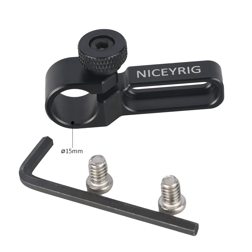 Niceyrig 15Mm Single Rod Holder With Counterbore, Side Mount Extension Rod Rail Block For Camera Cage Top Handle Follow Focus Matte Box - 492