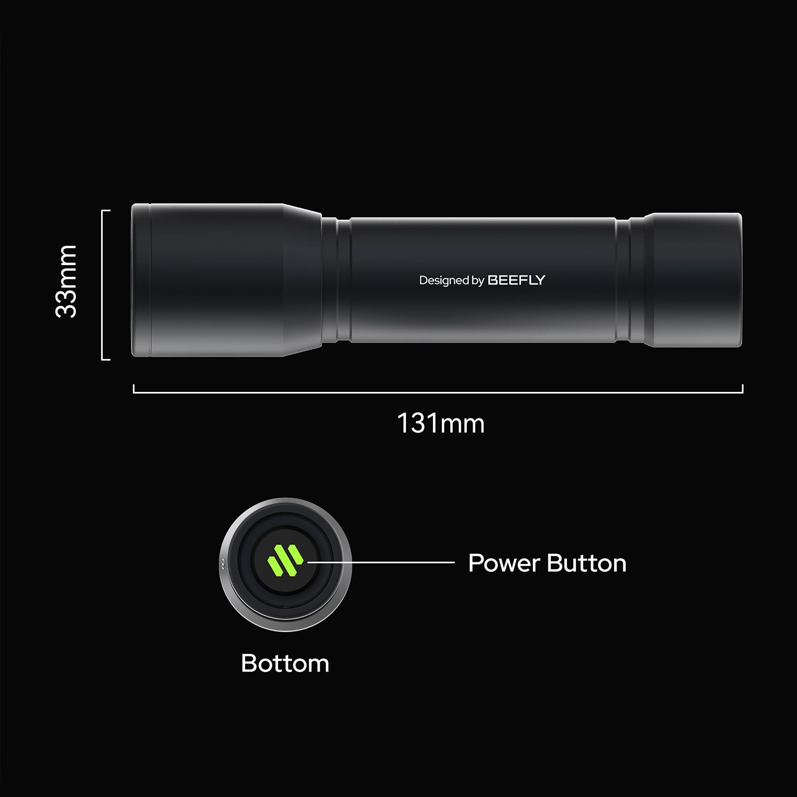 Beefly Rechargeable Small Flashlight, 350 Lumens Led Flashlight, Usb Charging Cable, For Outdoor, Home, Emergency