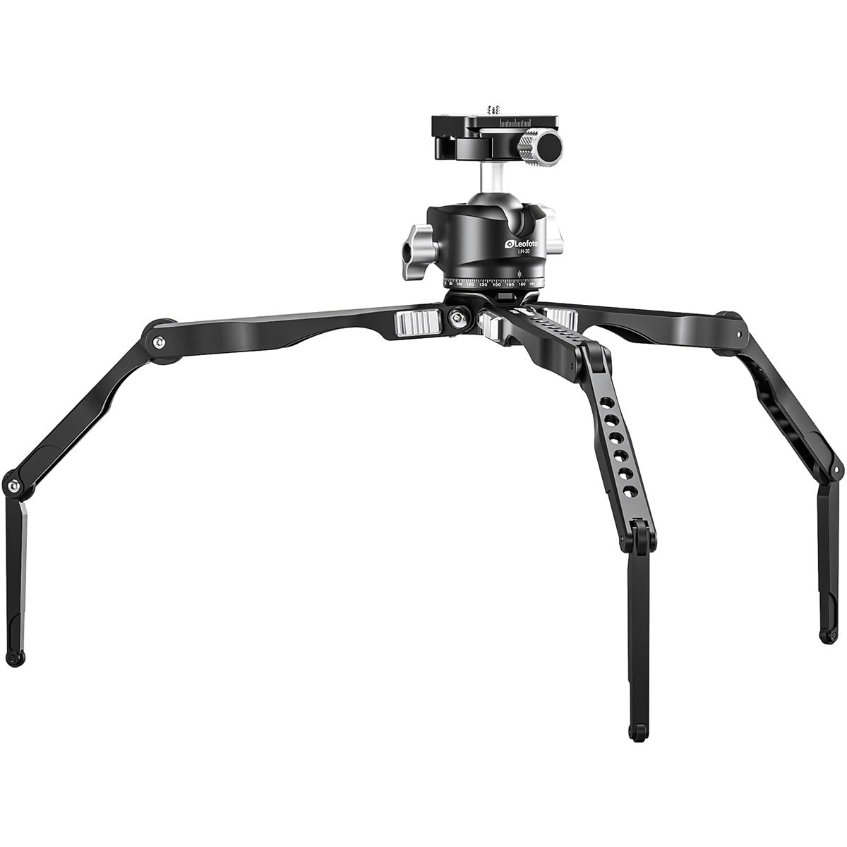 Leofoto Mt-04 Tabletop Tripod, Aluminum Mini Tripod, 3 Leg Sections, Foldable Leg, Portable And Compact, 1/4" Accessories Thread, 3/8" Mounting Stud (Mt-04+Lh-30)