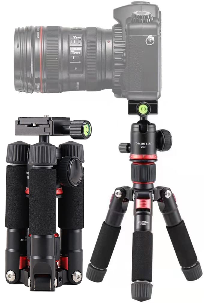 Dmiditir Tabletop Portable Metal Mini Camera Tripod,20" Dslr Aluminum Travel Tripod With 360 Degree Pan Ball Head Load Up To 13.23 Pounds,Compatible With Canon,Nikon,Sony