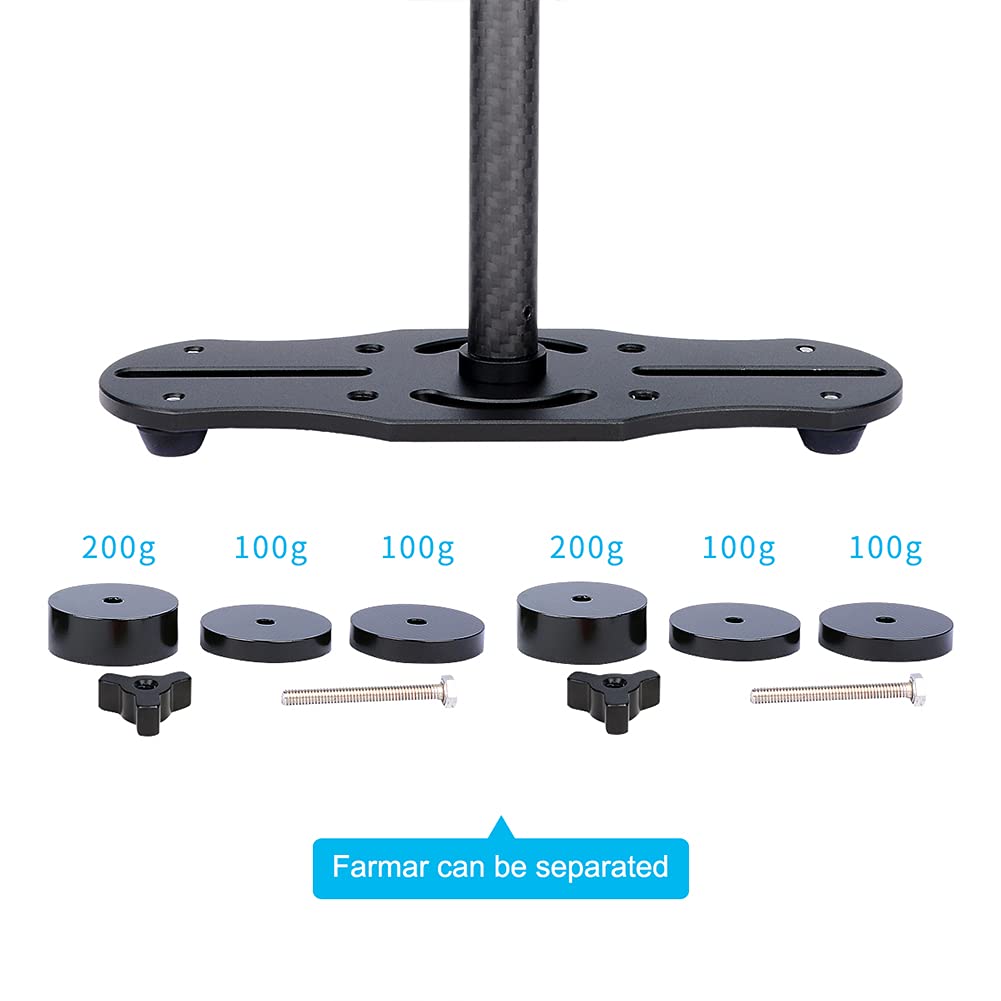 Zerone Carbon Fiber Handheld Stabilizer With Quick Release Plate, Shock Absorption Design, Non Slip Handle Compatible With Cameras (-Ys01943-01)