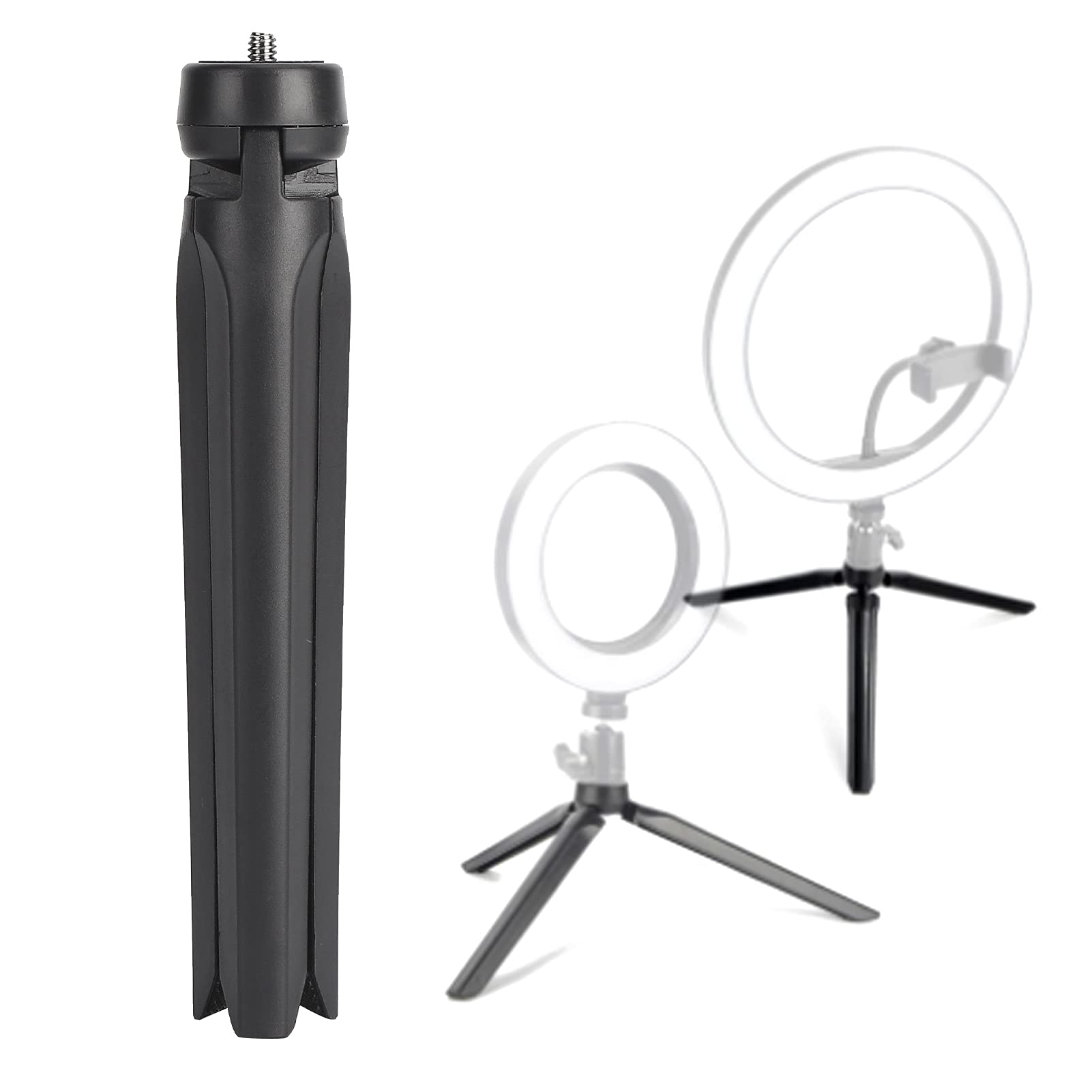 Byged Phone Camera Tripod,19Cm Adjustable Tripod Stand Portable Fill Light Desktop Tripod Mini Phone Bracket With 1/4'' Screw,For Phone Fill Light
