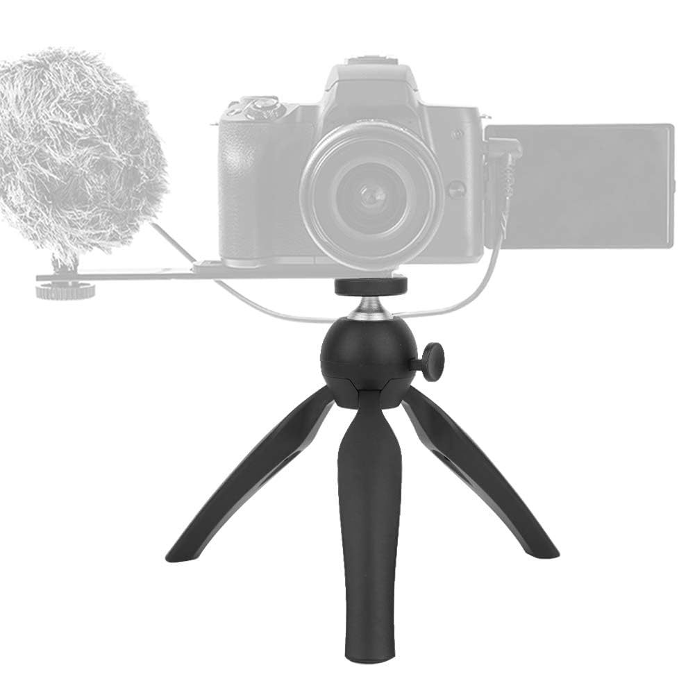 Cyrank Mini Tripod, 14.5Cm/5.7In Working Height Tabletop Small Phone Tripod Mount Camera Tripod Webcam Stand Live Steming Tripod, Black