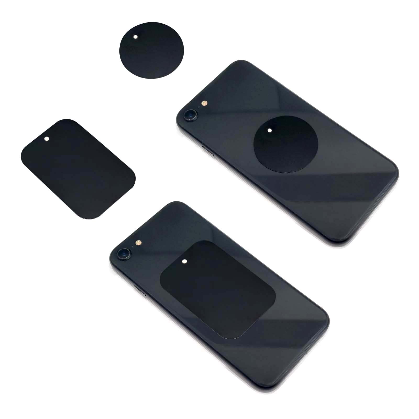 Dstelin Smartphones Metal Plate 12 Pack For Phone Car Mount Holder Cradle With 3M Adhesive (Compatible With Magnetic Mounts) - 6 Rectangle And 6 Round, Black