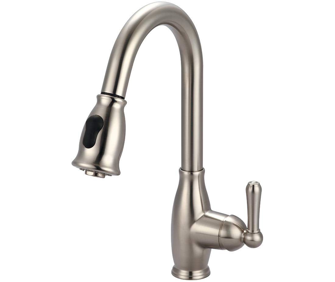 Olympia Accent Collection - Single Handle Pull-Down Kitchen Faucet - Brushed Nickel