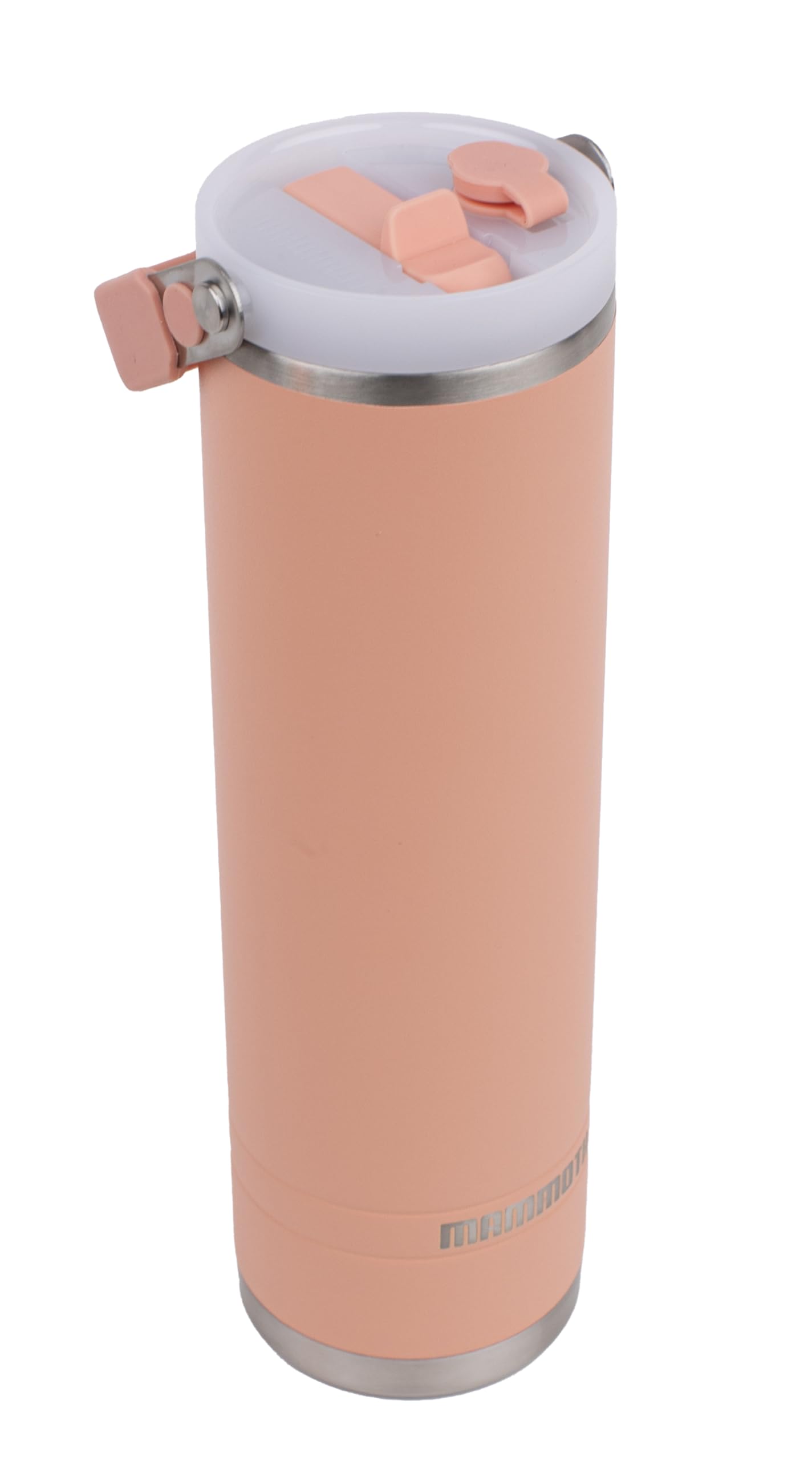 Mammoth Ascent Coral 20 Oz Tumbler, Insulated Water Bottle With 2-In-1 Flip Straw Lid And Top Handle