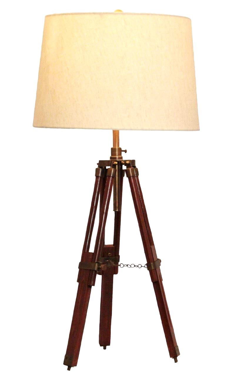 Thor Instruments Surveyor Tripod Table Lamp Brown Rustic Vintage Home Decor