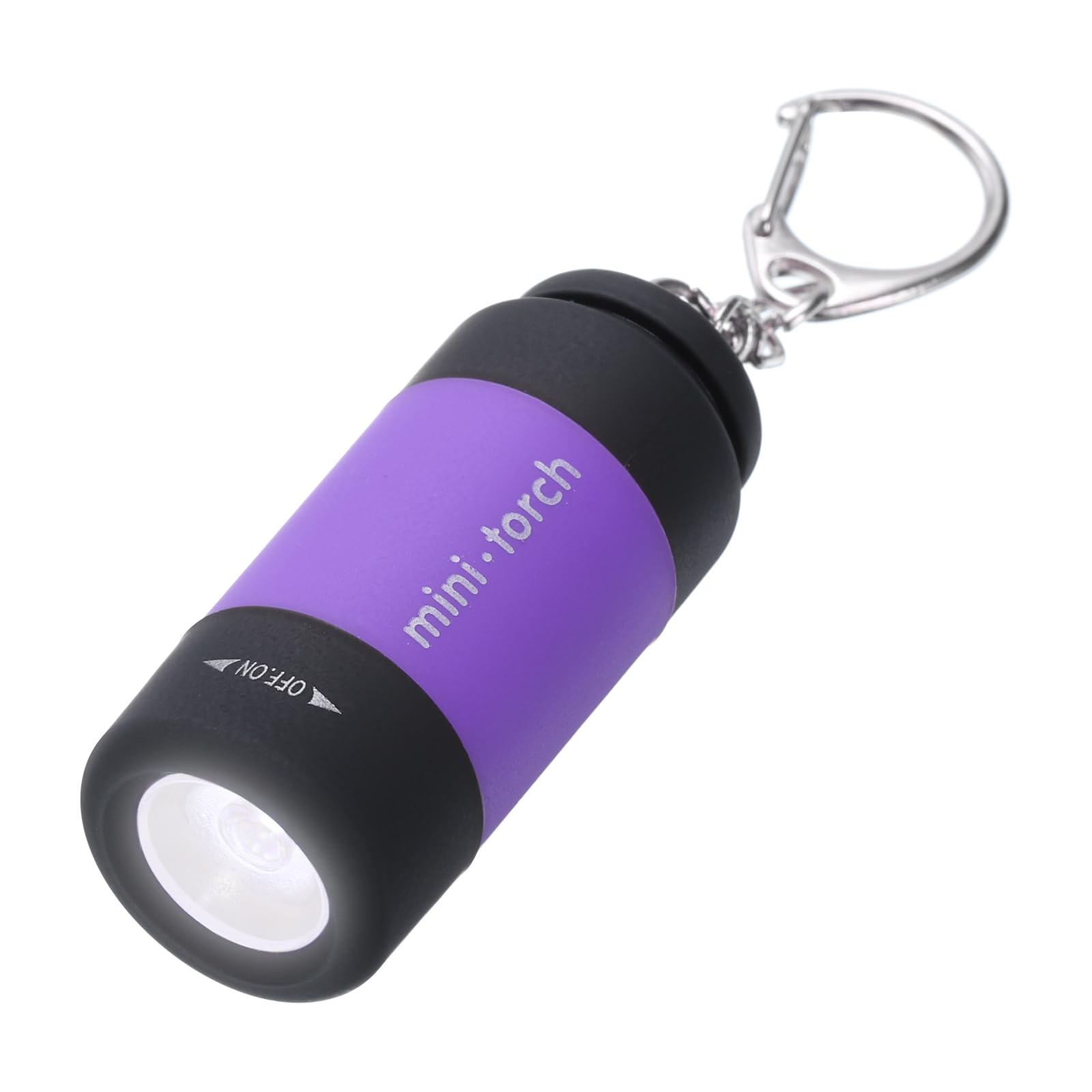Patikil Mini Keychain Flashlight, Pocket Led Flashlight Portable Torch Usb Rechargeable For Outdoor Camping Party, Purple