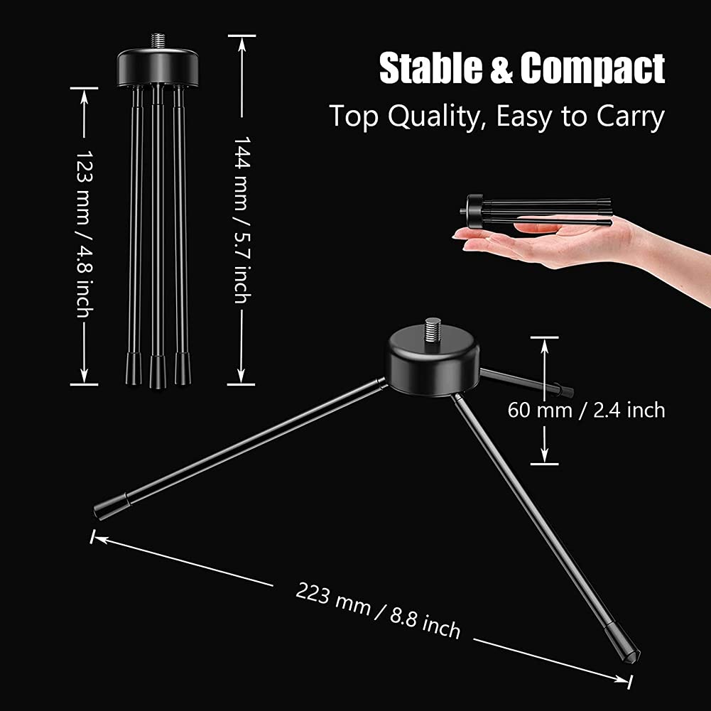 Lizusidtsy Mini Metal Tripod, Desktop Tripod With 1/4 Inch Screws, Suitable For Projectors And All Cameras, Black, 500094070