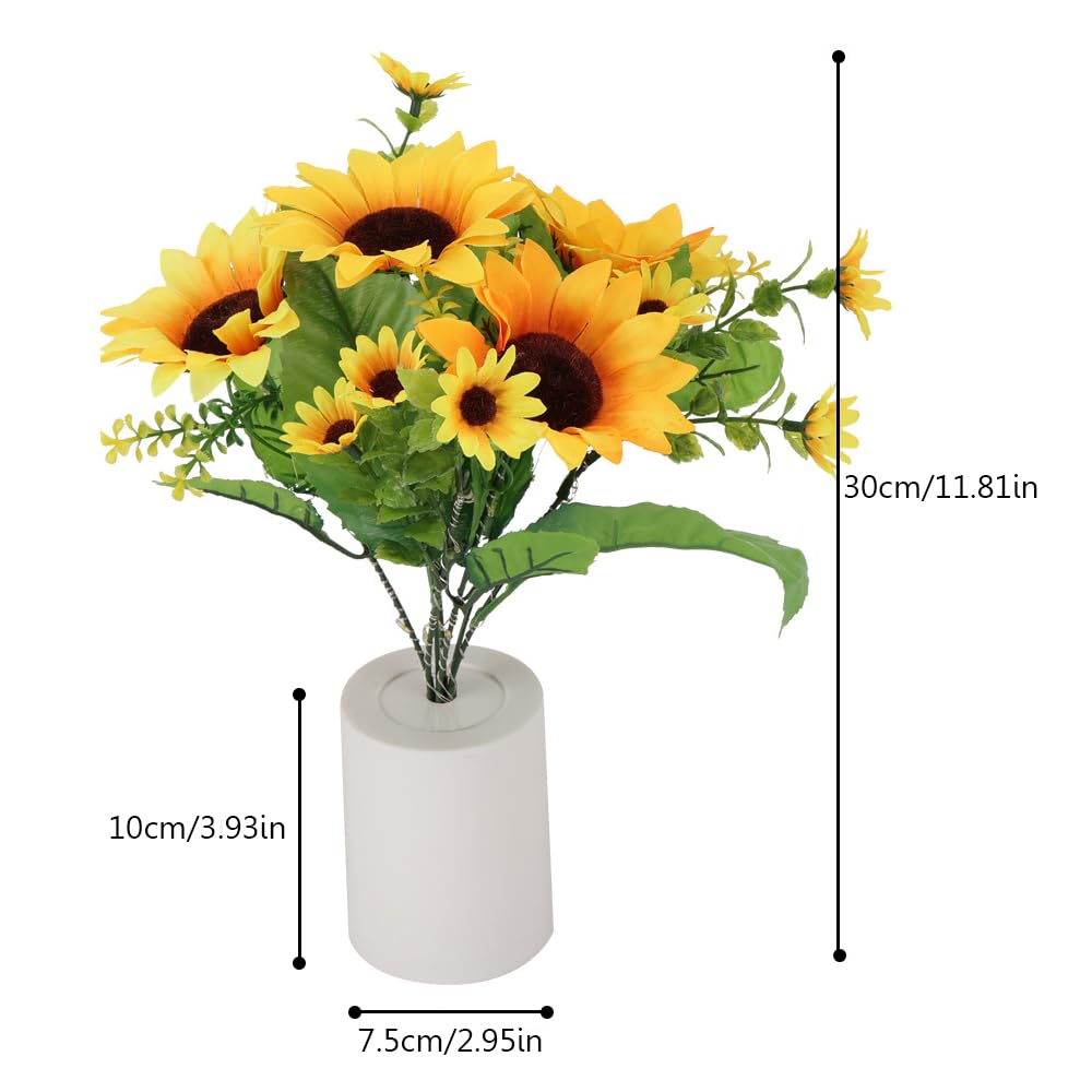 Lifenanny Sunflower Lamp, Battery Operated Artificial Sunflower Led Night Light Flower Table Lamp For Mother'S Day Birthday , Office Desk, Home Bedroom, Bedside Decoration